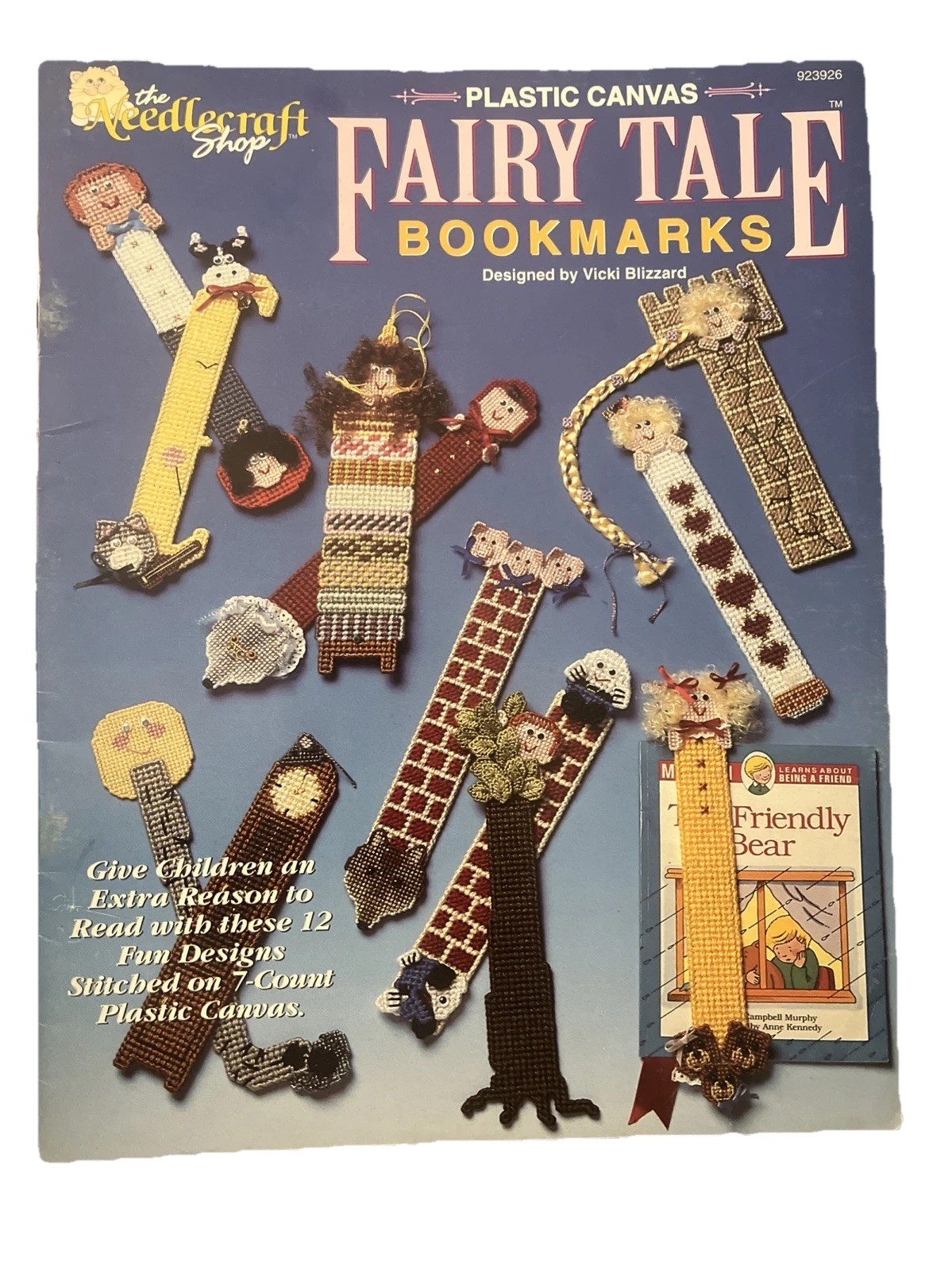 1992 Needlecraft Shop Fairy Tale Bookmarks Plastic Canvas 12 Designs 7-count