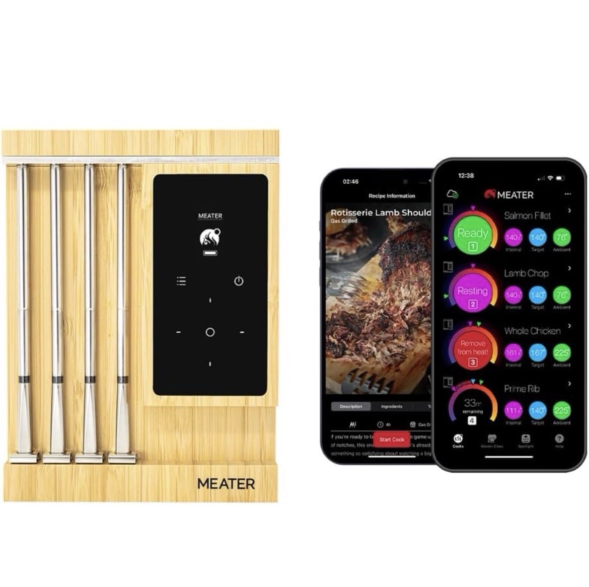 MEATER Pro XL Wireless Smart Meat Thermometer | 4 Multi-Sensor Probes |
