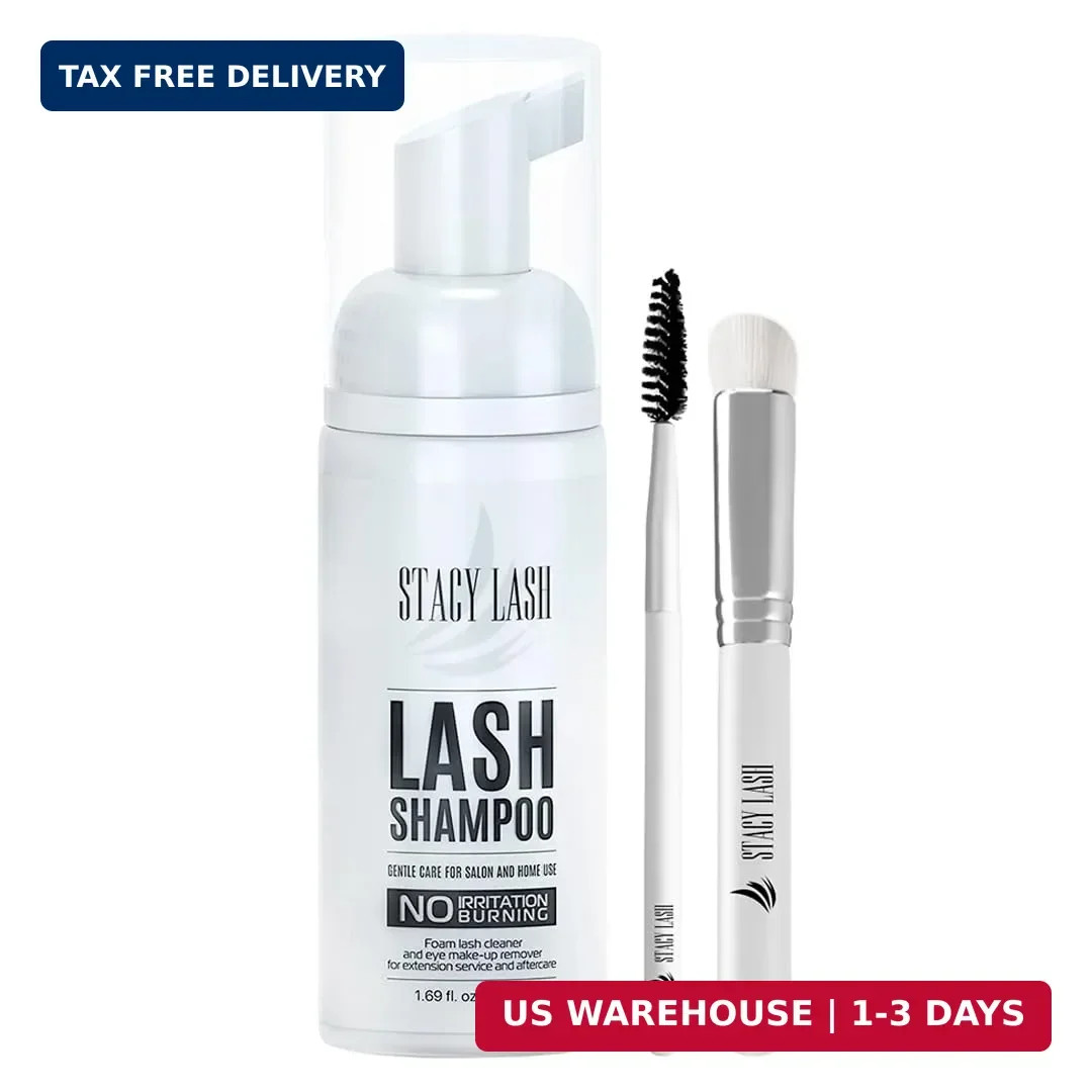 STACY LASH Eyelash Extension Shampoo + Brush / 1.69 fl.oz / 50ml / Eyelid Foamin
