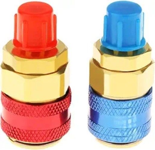Low High R134a AC Quick Connectors System Port Adapters Couplers for1/4"-I shape