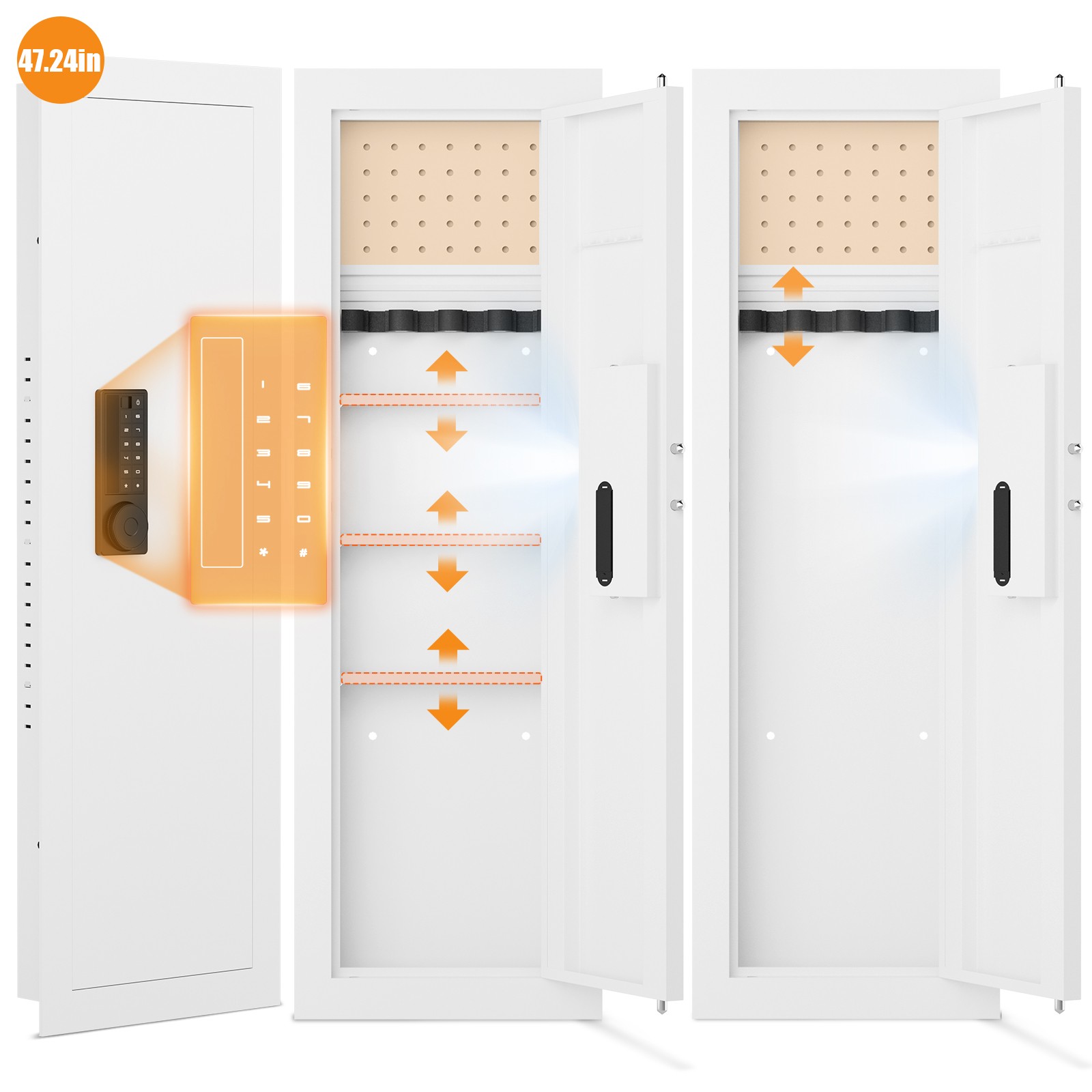 Second hand Wall Gun Safe Between the Studs, Hidden Rifle Safe with Dual Alarm