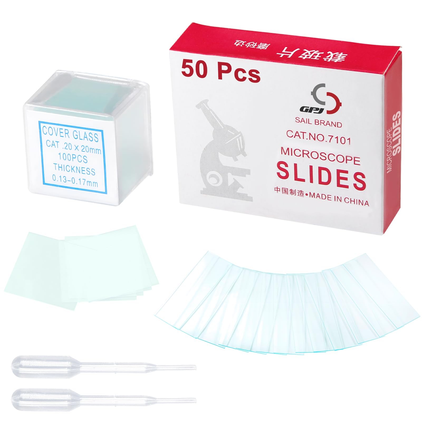 Microscope Slides Clear Glass 50 Pcs Blank Microscope Slides Ground Edges 1" ...
