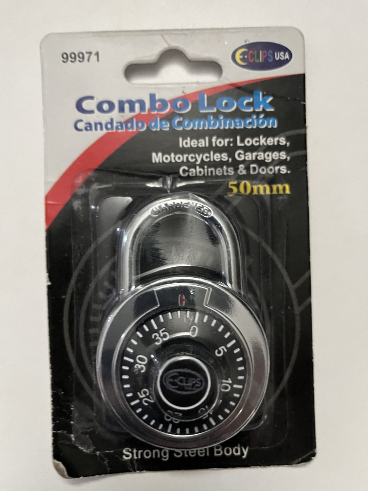Eclips Combo Lock, 50mm body, 22m clearance, 7.9 mm shackle NEW IN PACKAGE