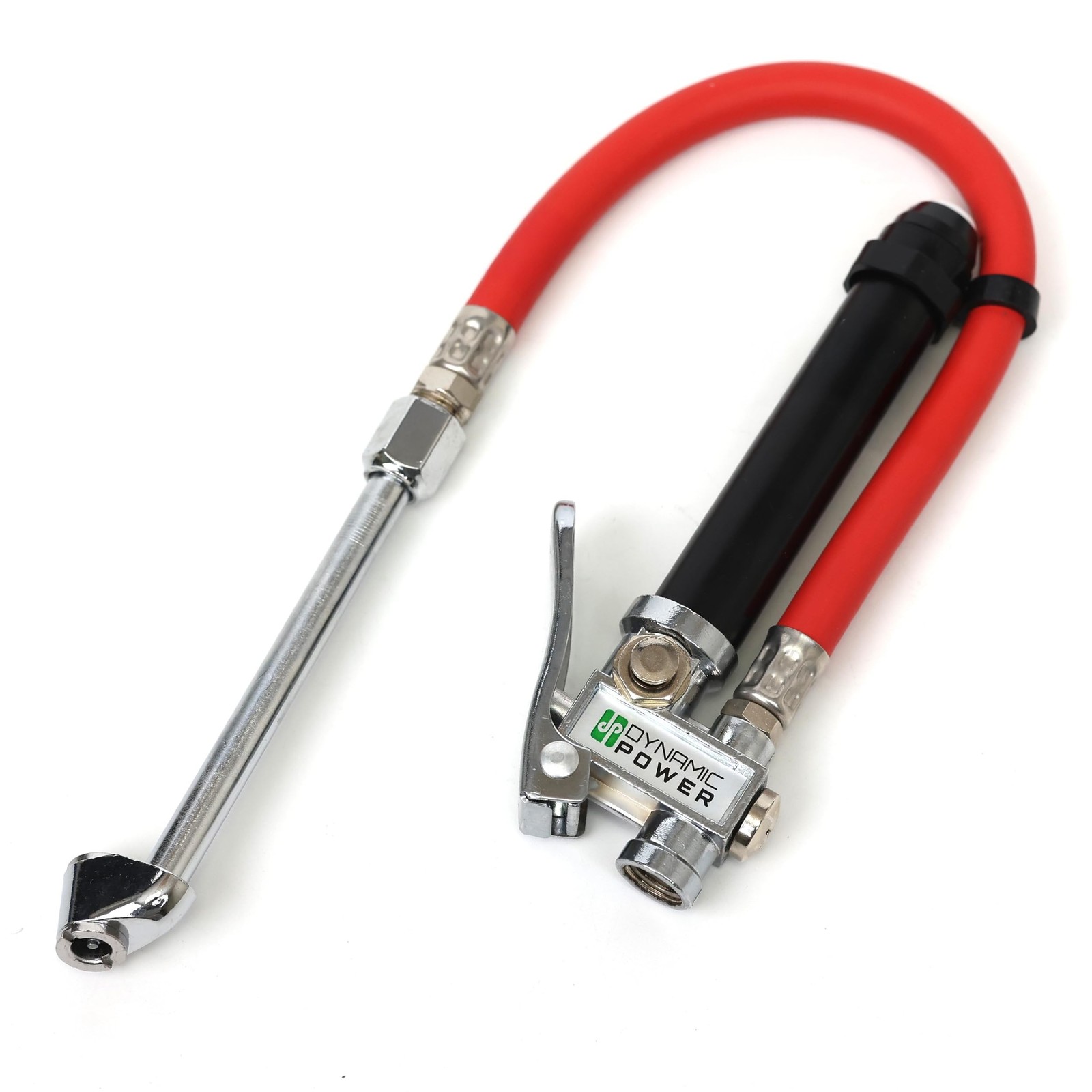 DYNAMIC POWER Dual Foot Chuck Inflator with 12“ Rubber Hose, 1/4" Female N