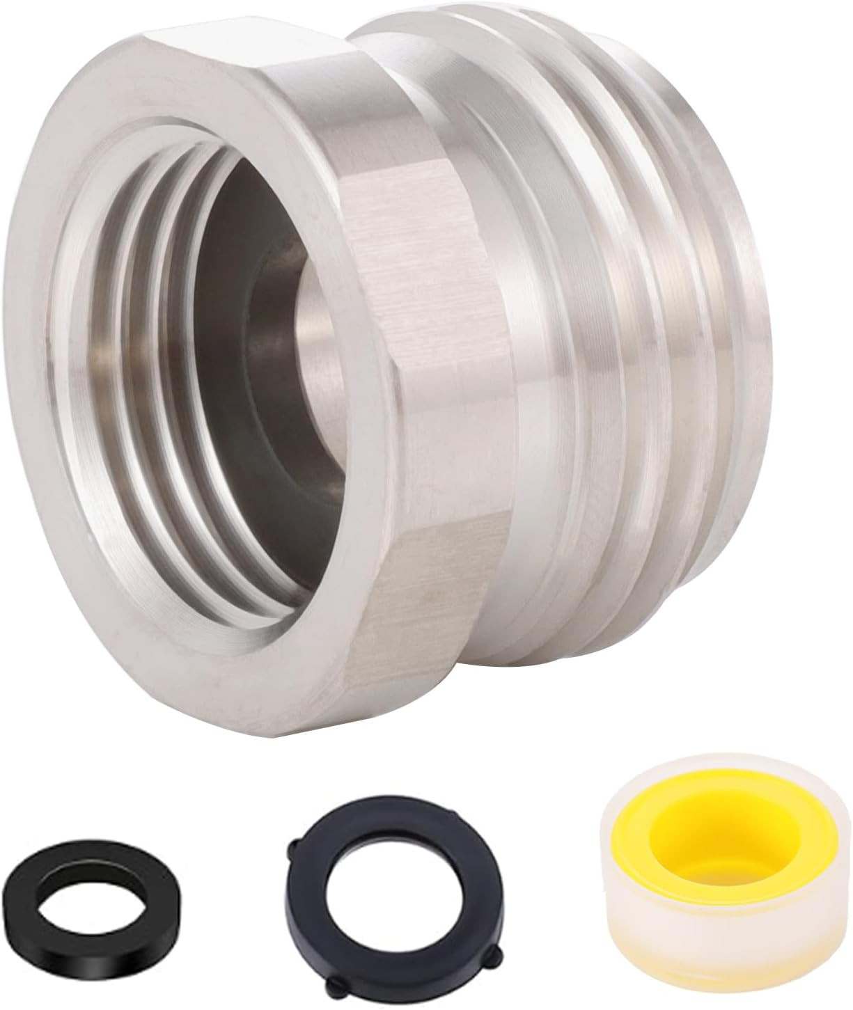 Garden Hose to Shower Pipe/Arm Handshower Adapter,G1/2 Female to GHT 3/4 Adapter