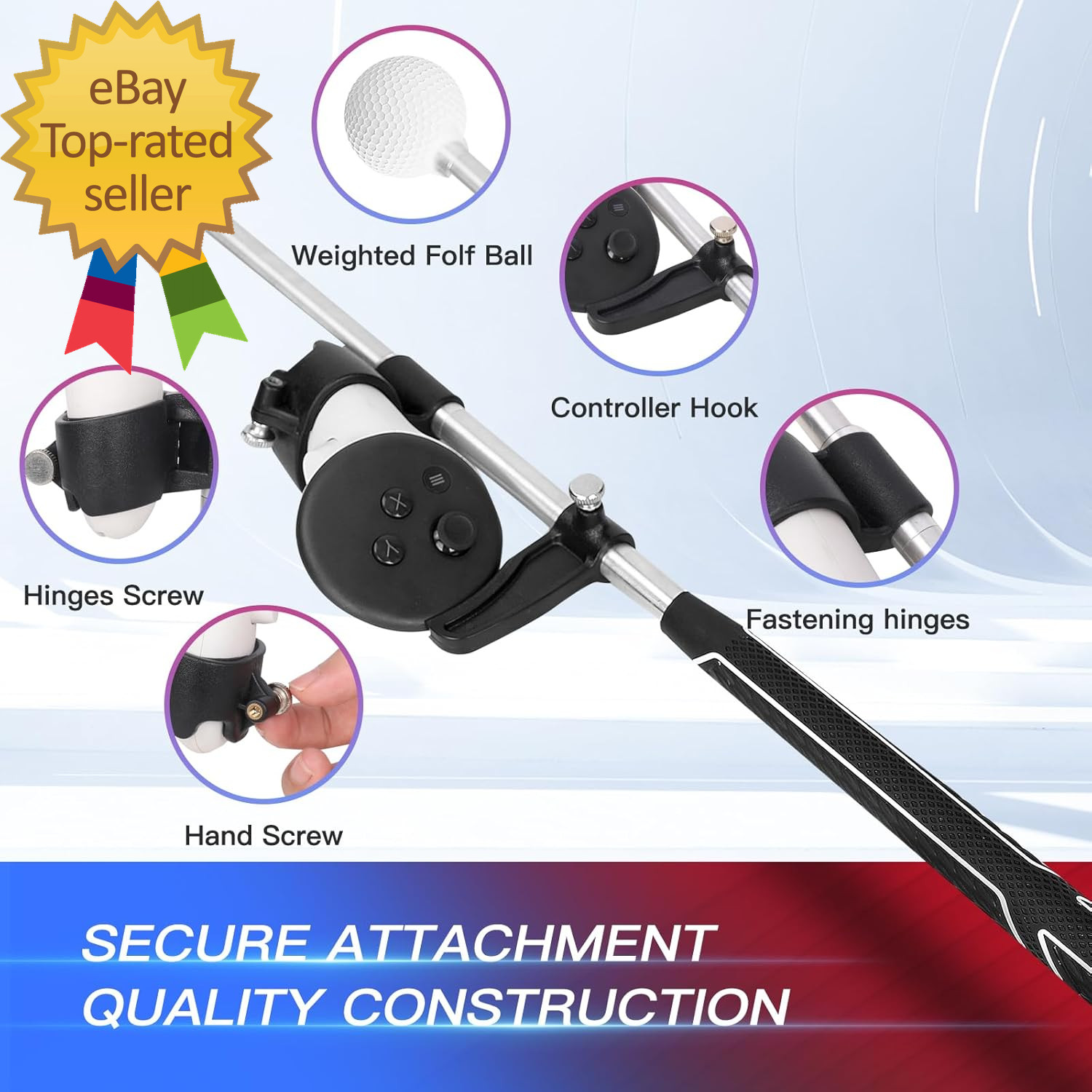 VR Weighted Golf Club Compatiable for Meta Quest 3/Quest 3S Controller