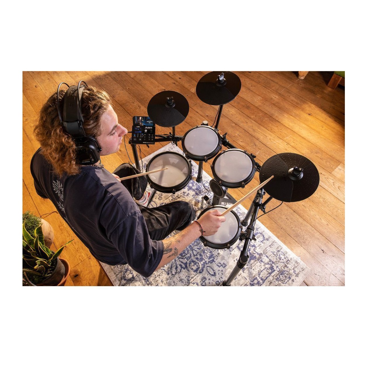 Alesis Nitro Max Kit Electronic Drum Set Bundle with Throne and Headphones