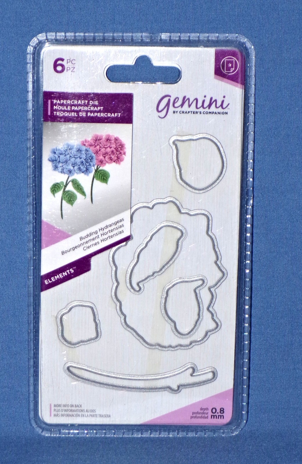 Gemini Budding Hydrangeas Die Set 6pc Flower Stem Leaves New Crafters Companion