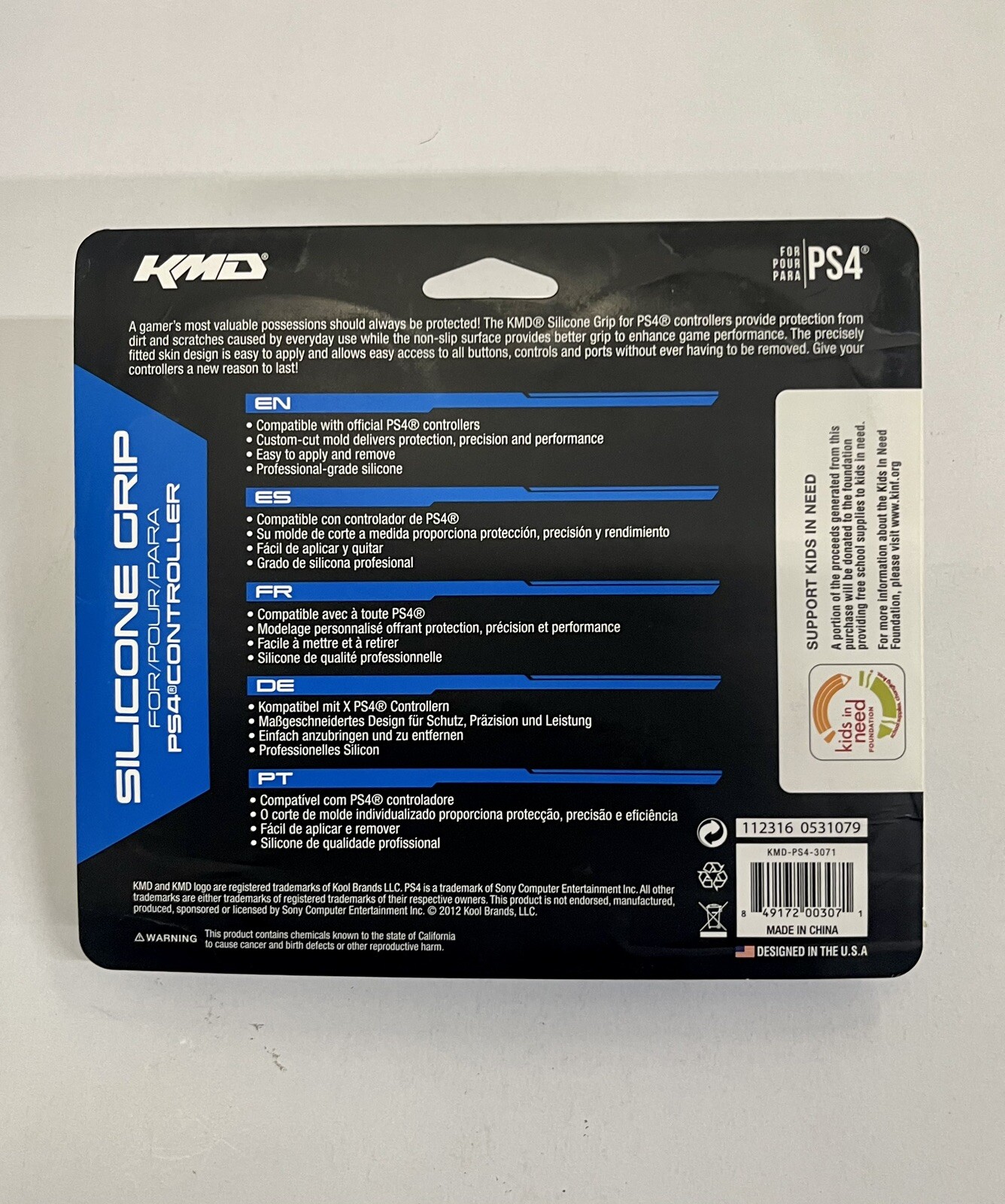 PS4 Case Controller Silicone Grip - Blue (KMD) Brand New & Sealed