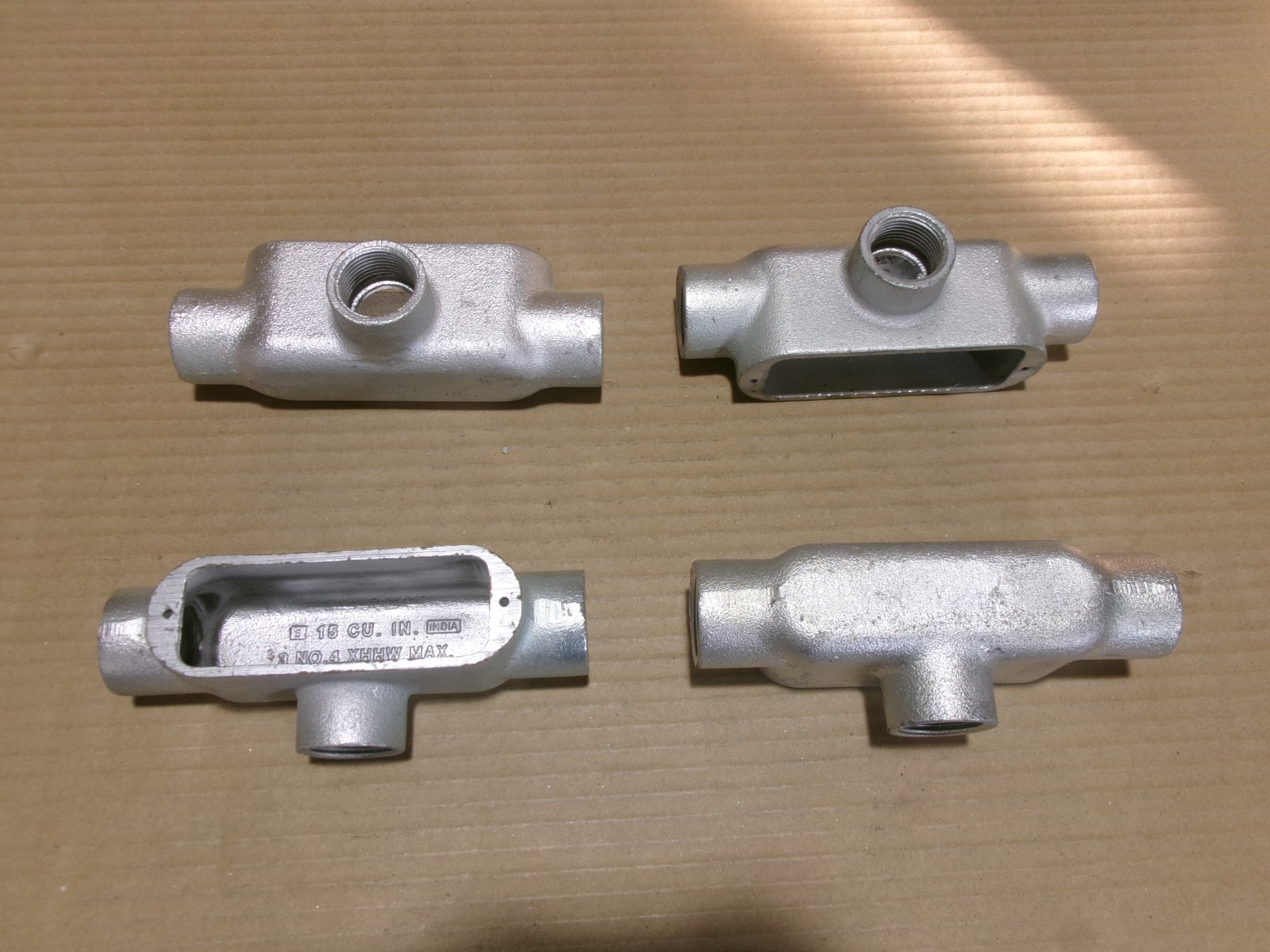 New Lot of 4 Crouse-Hinds T100M 1" Type T 27 Form 5 Conduit Body Malleable #10