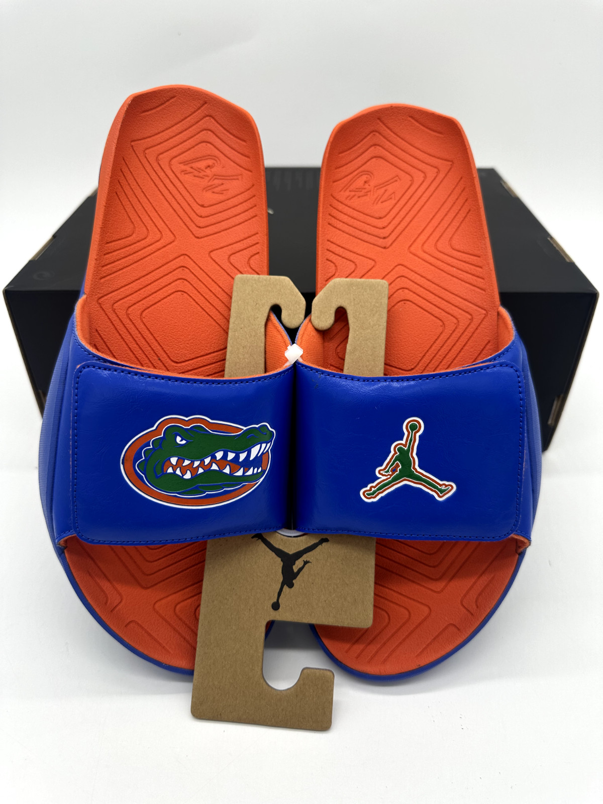 Jordan Hydro 7 Slide V2 PE "Florida Gators" Mens size 14 Blue Orange CT7116 408
