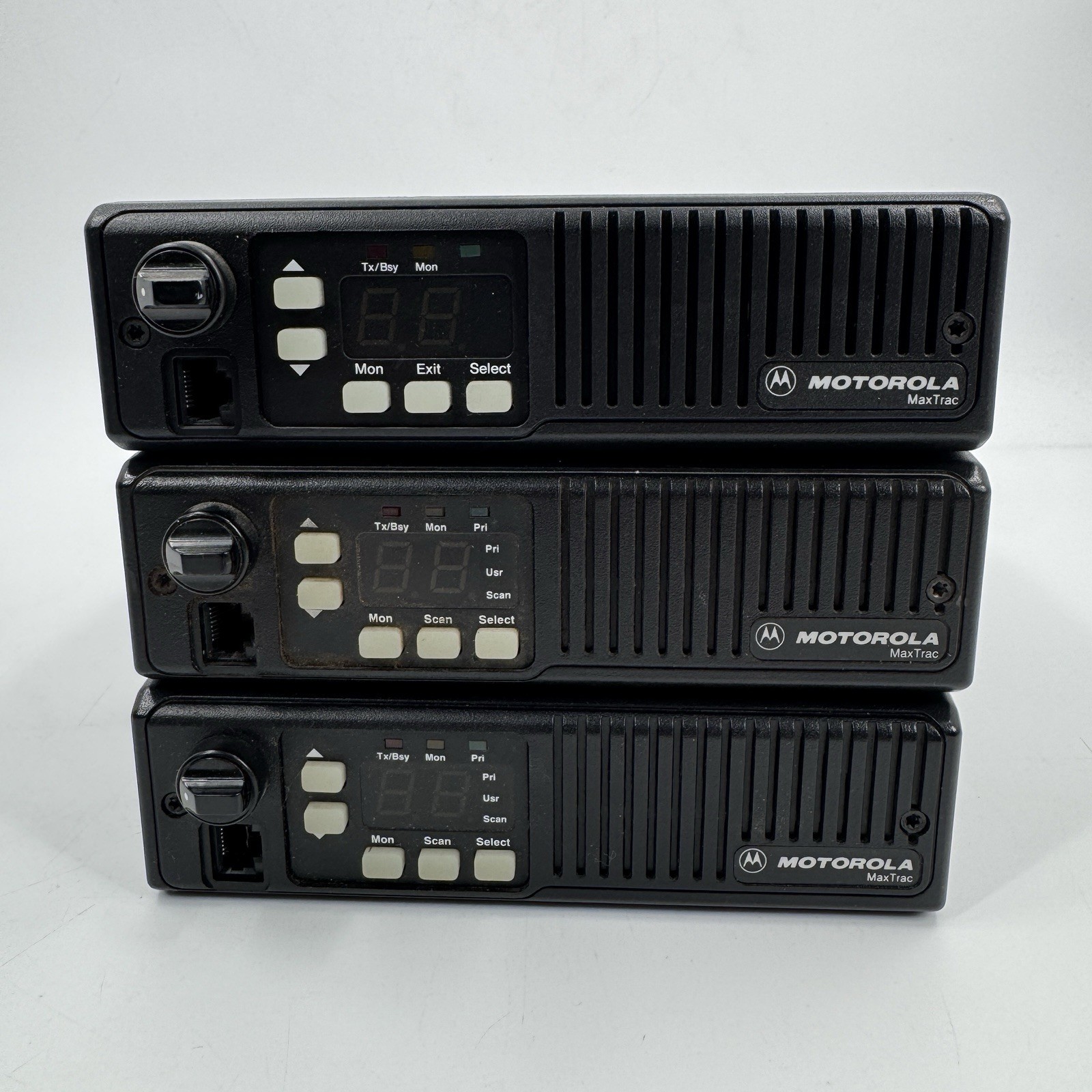 Motorola MaxTrac Mobile Radio Lot of 3 MJLA D51MJA97A3AK Black Two-Way Radios