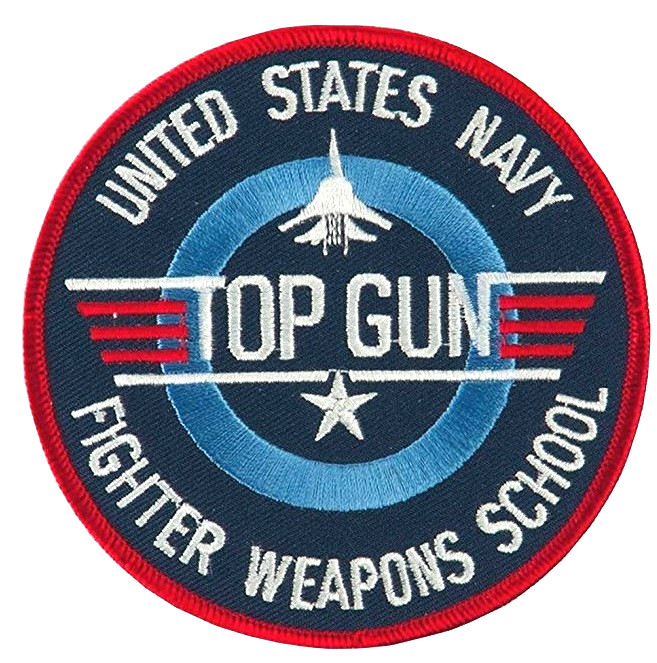 US NAVY TOP GUN Embroidered Patches 3" Diameter