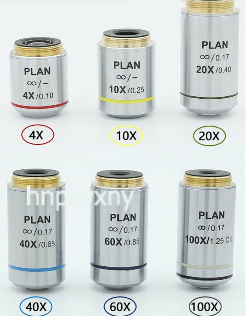 1PC 4X 10X 20X 40X 60X 100X Infinity Plan Objective Lens for Olympus Microscope