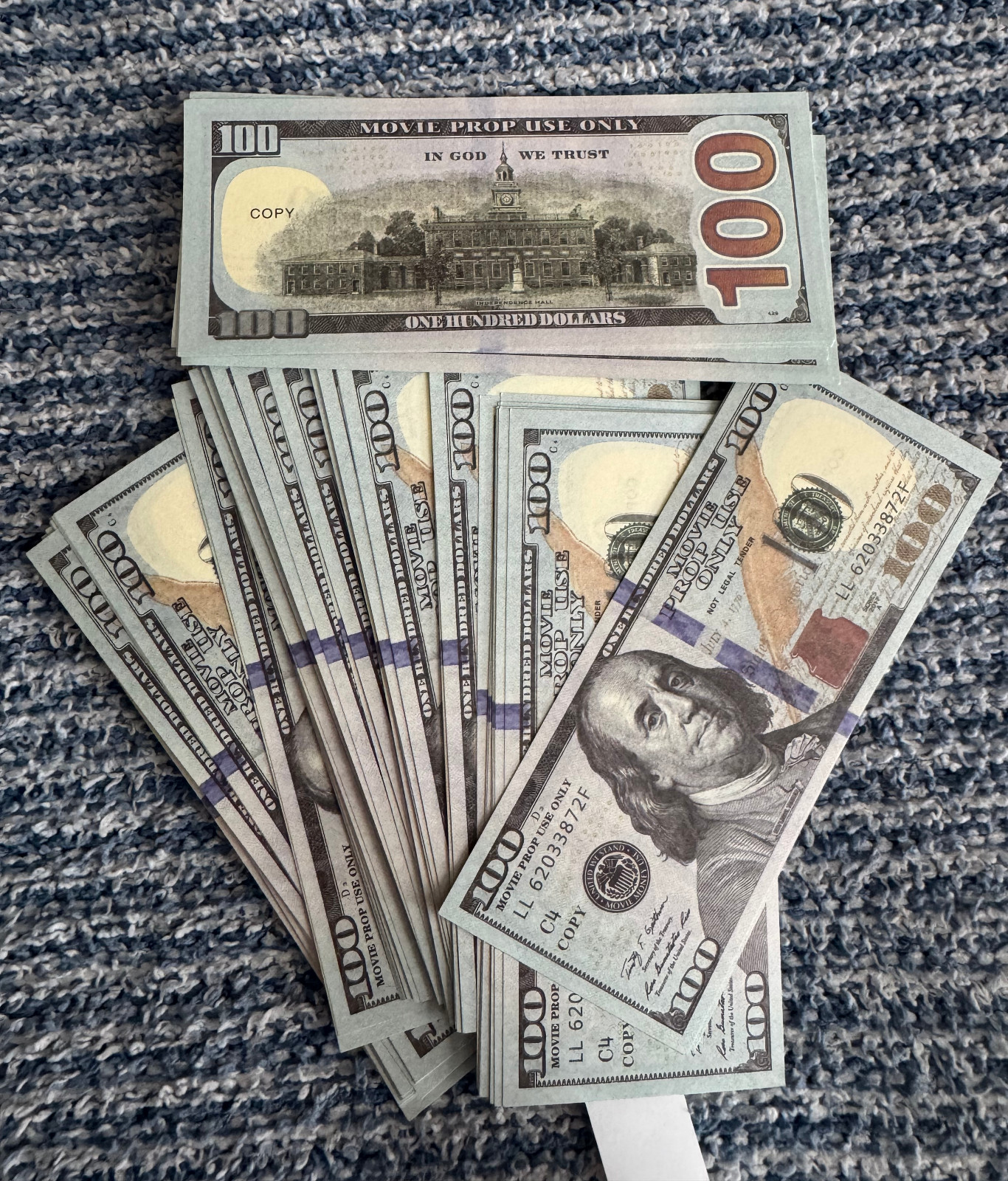 Premium Prop $100 Bills $5k Total - Replica Money (Full Size)