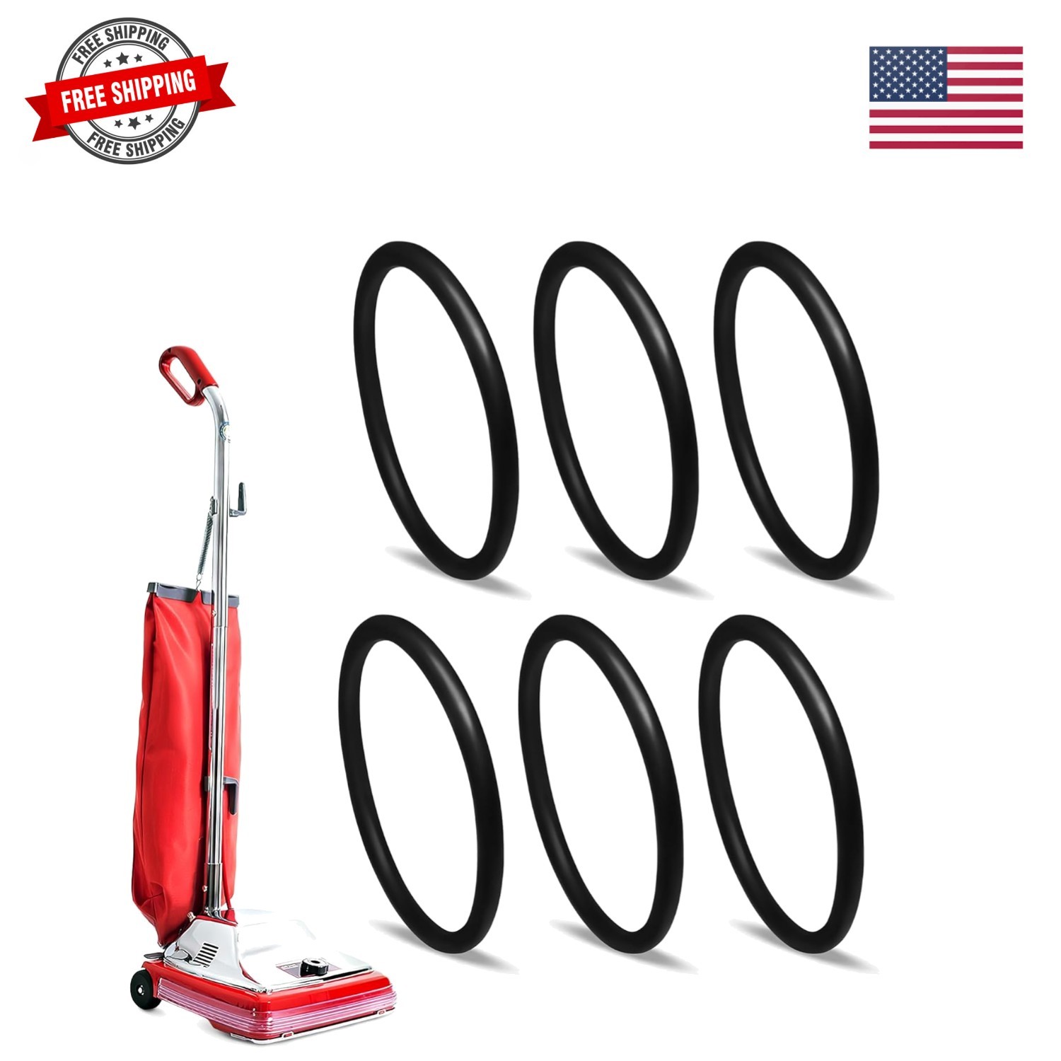 6Pcs Sanitaire Vacuum Belts - Sanitaire Vacuum Parts - Durable, Flexible, Eas...