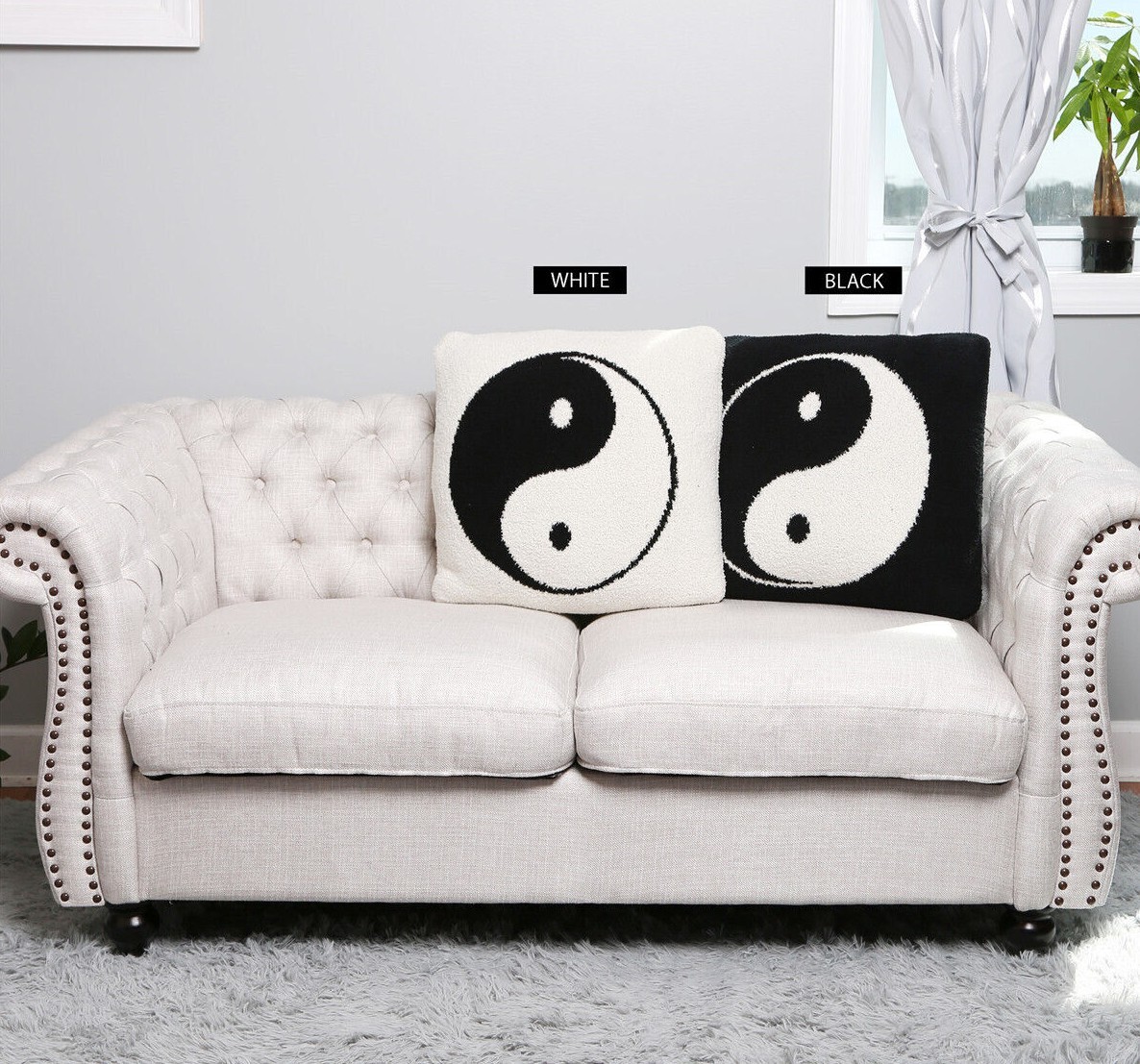ComfyLuxe Yin Yang Pattern Cushion Cover