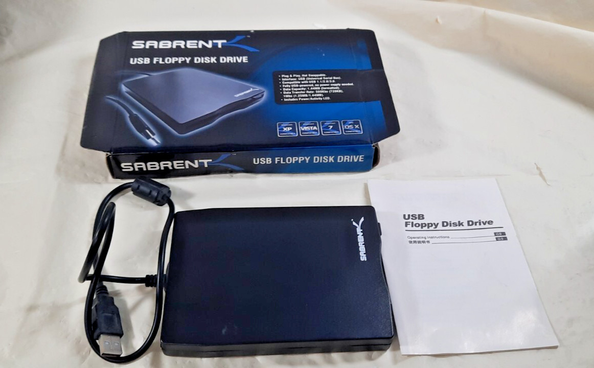 USB Floppy Disk Drive - 3.5" Portable USB External 1.44MB FDD Diskette Drive
