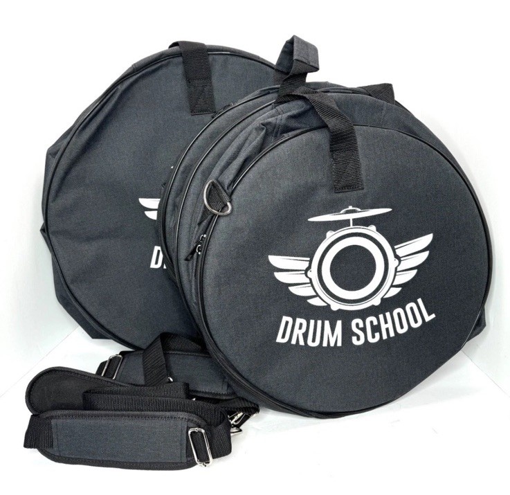 4-Piece Drum Bag Set Soft Carry Cases Black w/ Shoulder Strap