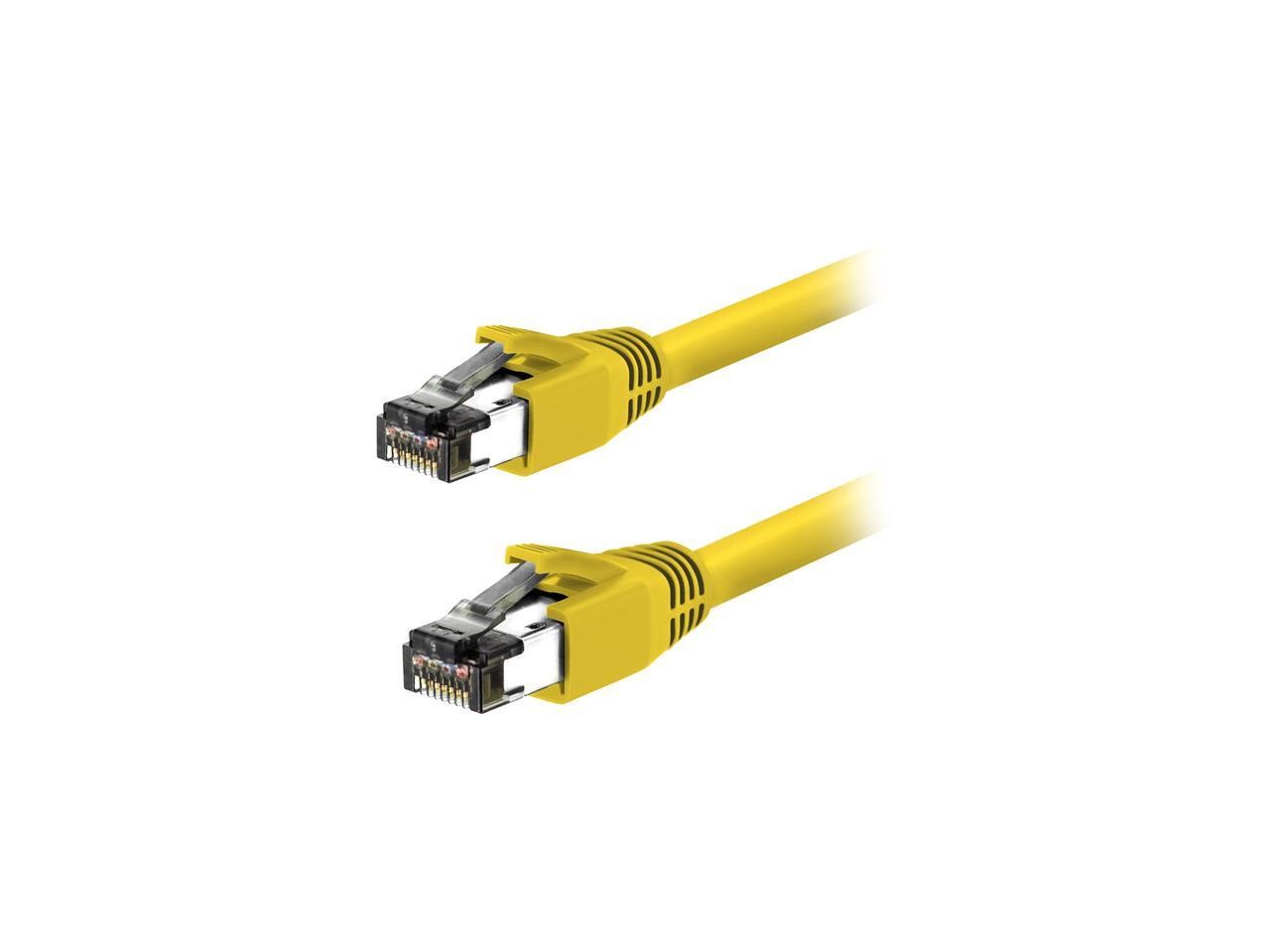 Nippon Labs 60CAT8-15-24YW-10P 15 ft. Cat 8 Yellow 2GHz, 40G, 24AWG, S/FTP - Shi