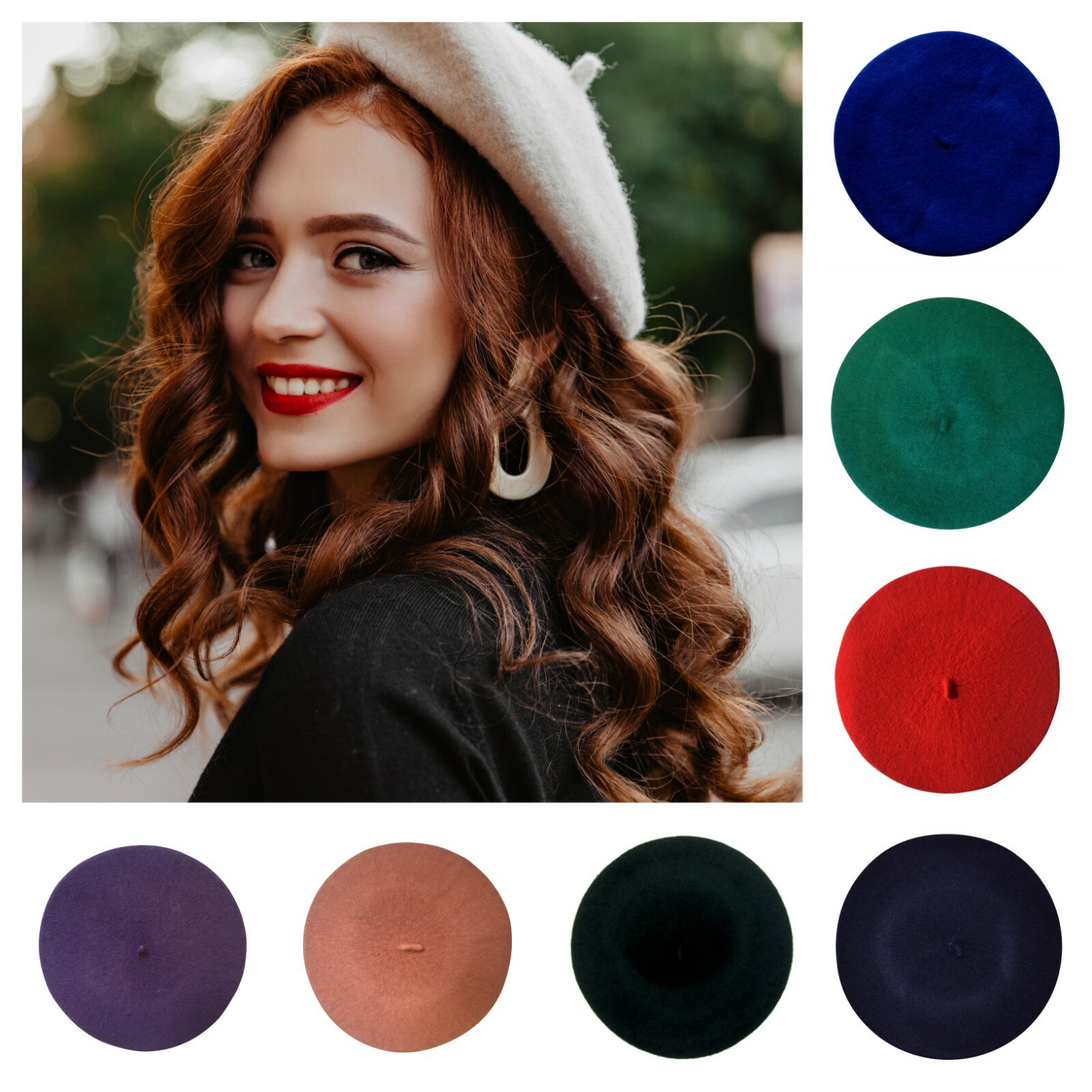 Central Chic Ladies High Quality 100% Wool French Beret Hat UK