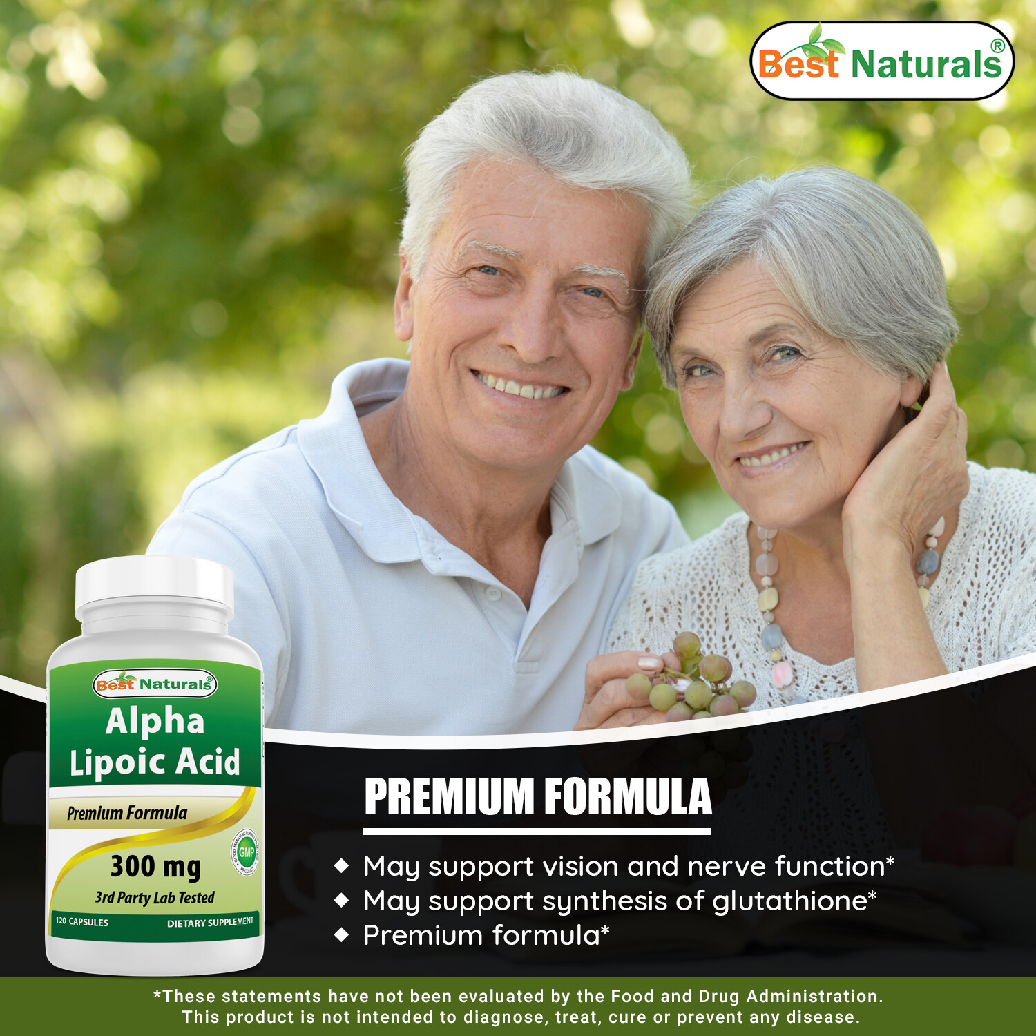 2 Pack Best Naturals Alpha Lipoic Acid 300 mg 120 Capsules antioxidant