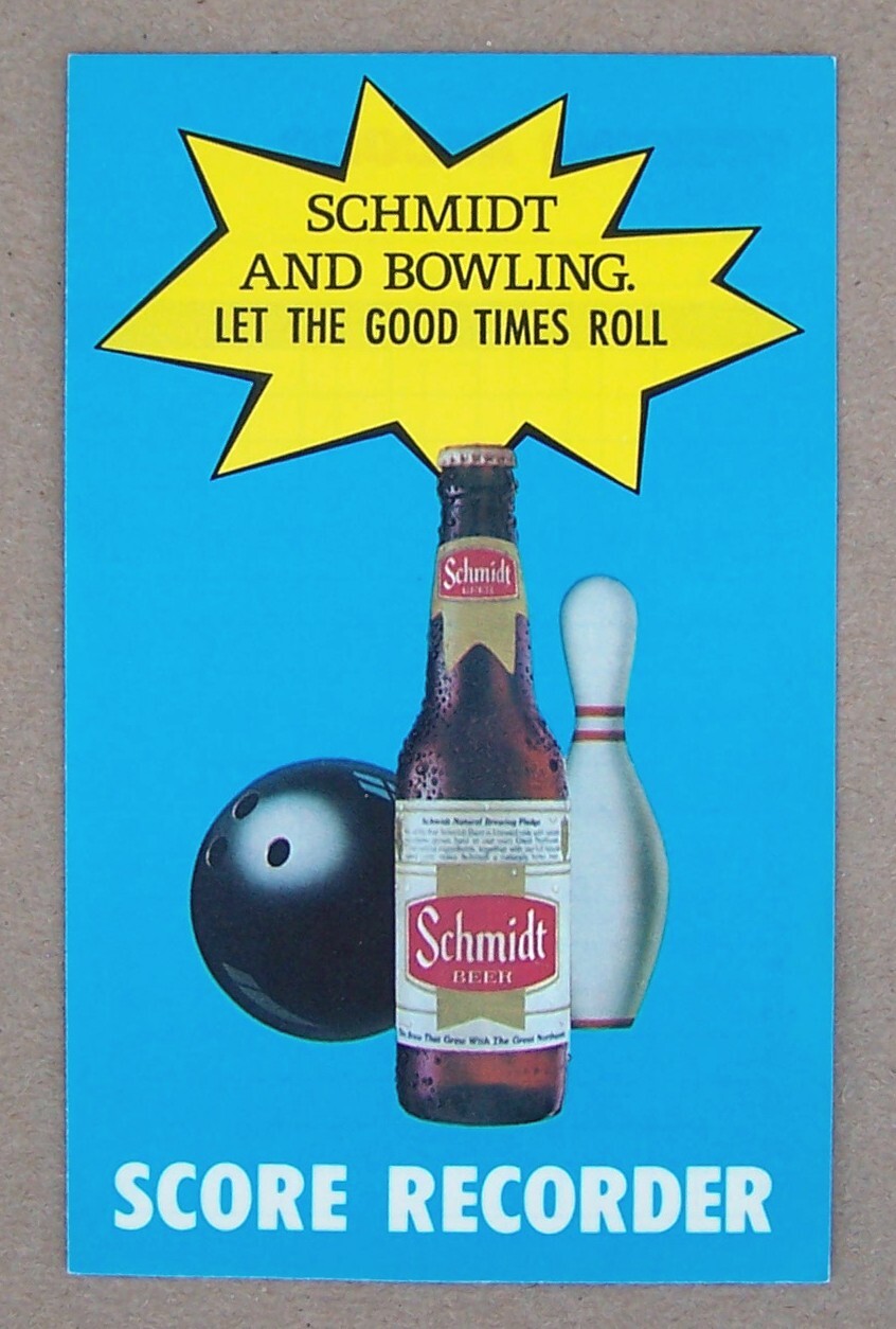 Schmidt Beer Score Recorder, Bowling, Ball, Pin, Bottle, Heileman, La Crosse, WI