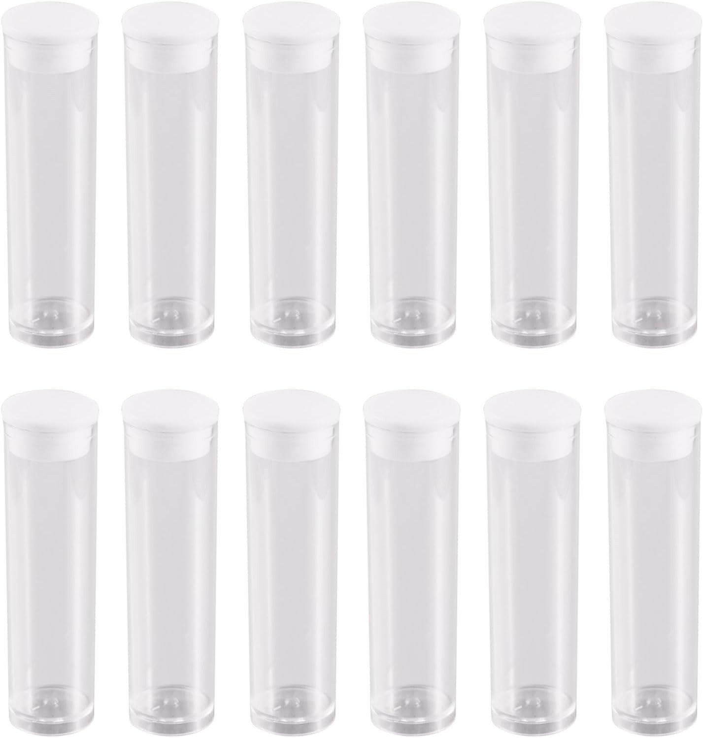 100Pcs Transparent Clear Plastic Small Empty Storage Tubes Bead Container Set Te