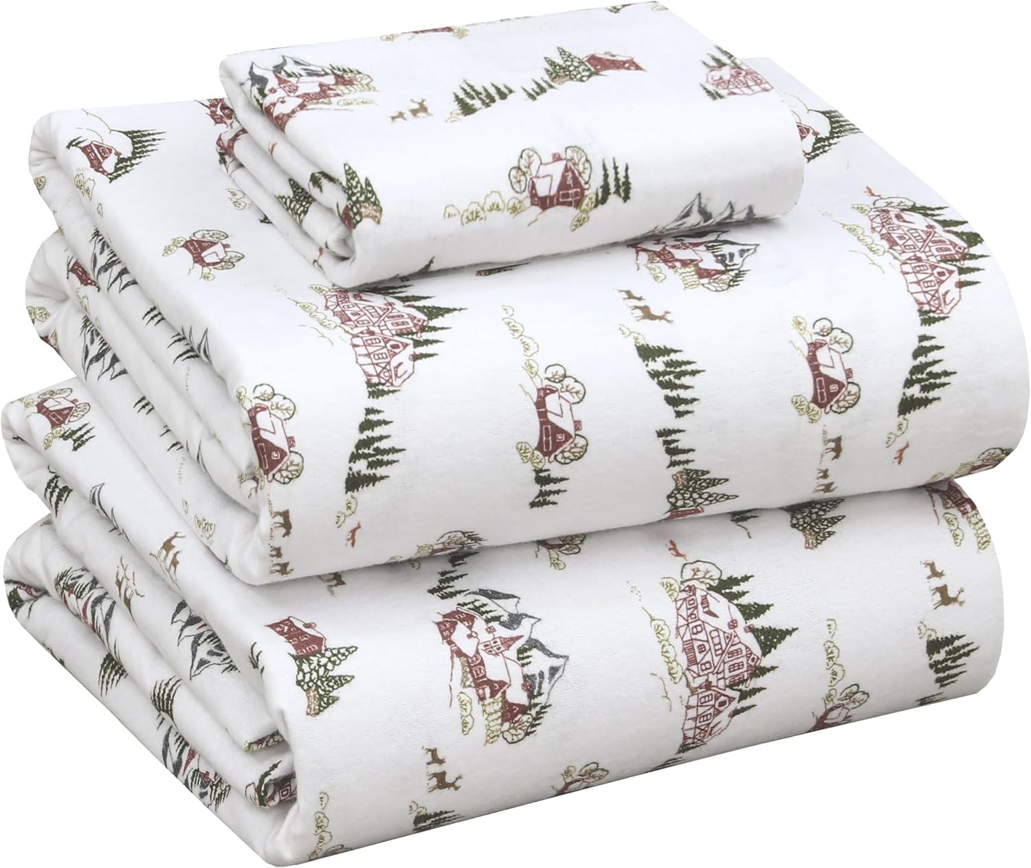 Flannel Sheets Twin Size 100% Cotton Double Brushed Twin Sheets Set Deep Pockets