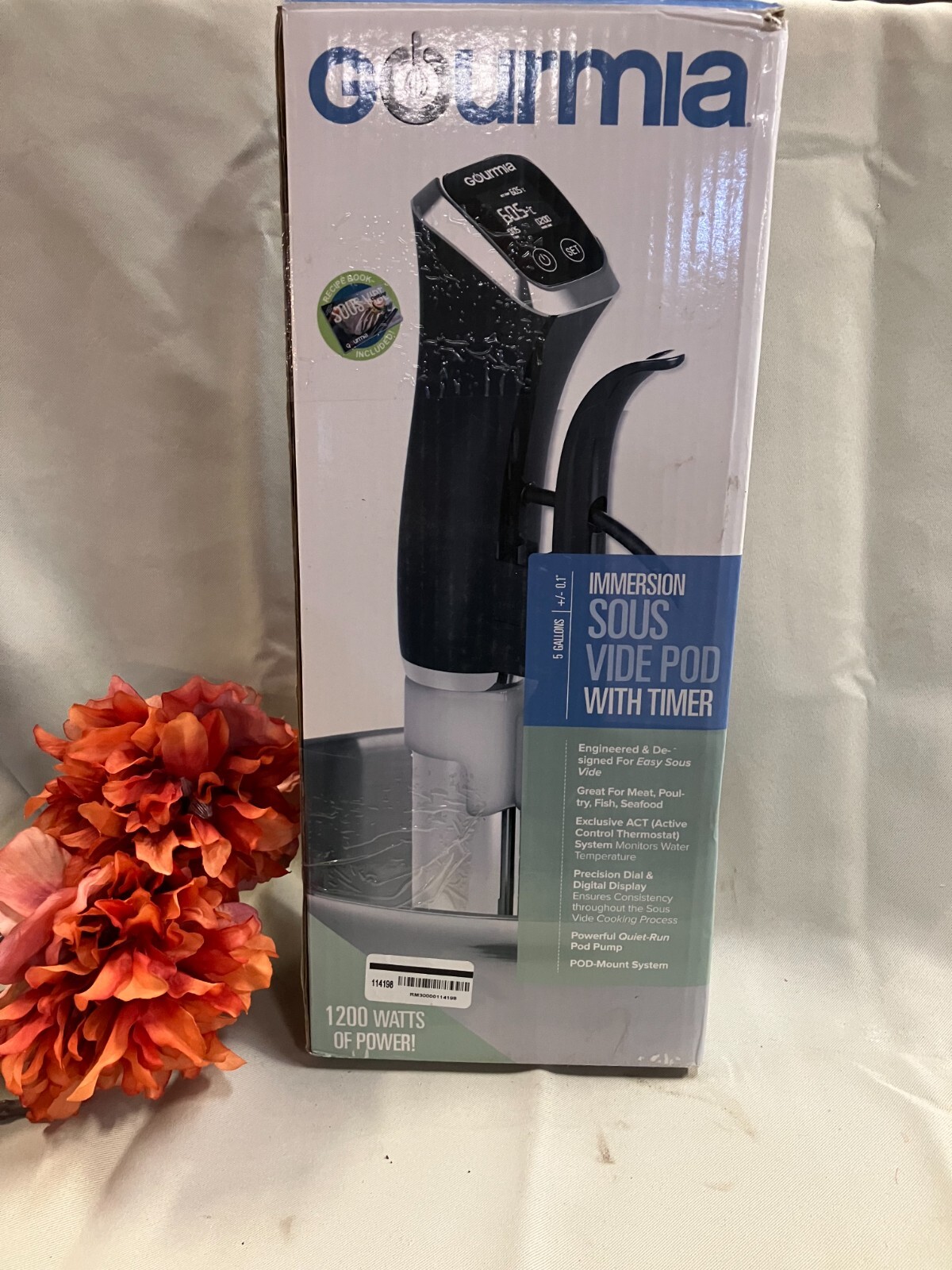 Gourmia GSV140B Sous Vide Pod 2nd Gen Cooking Digital Timer 1300W purple