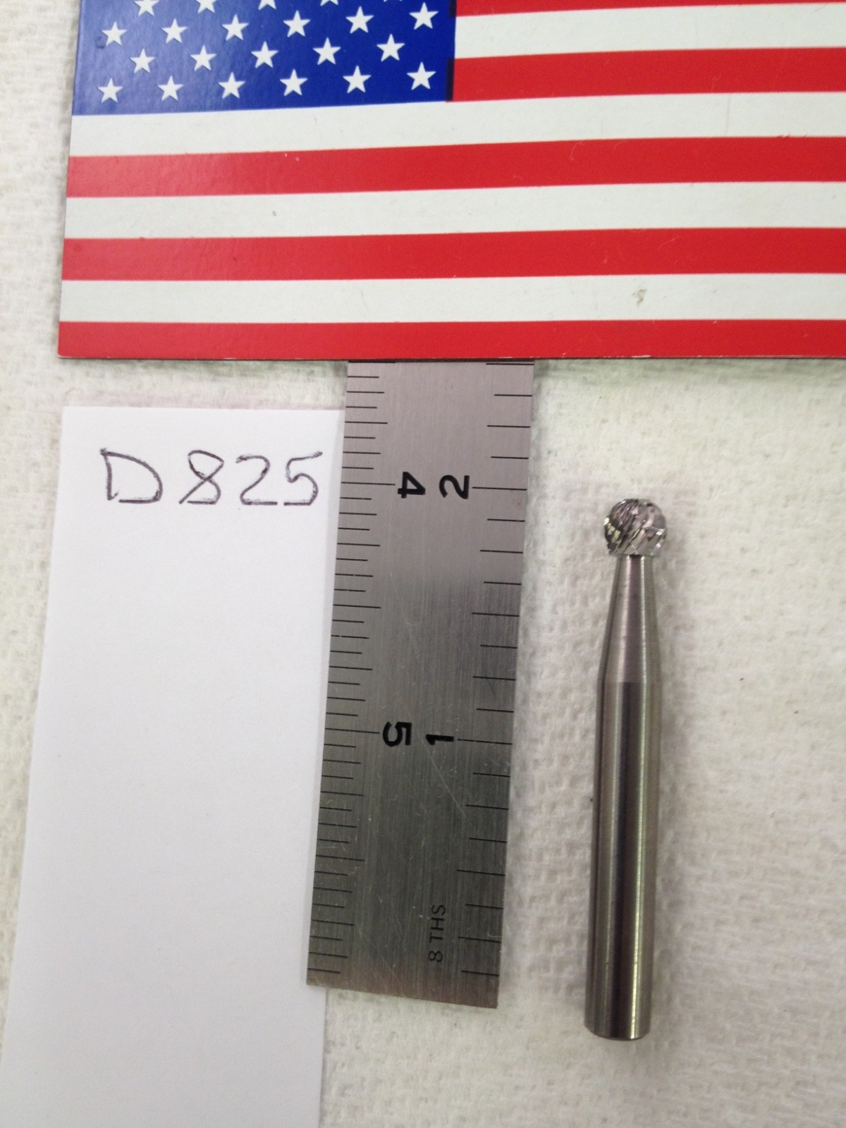 1 NEW FALCON / SGS 1/4" SHANK CARBIDE BURR SD-1 BALL DOUBLE CUT 7/32" LOC (D825)