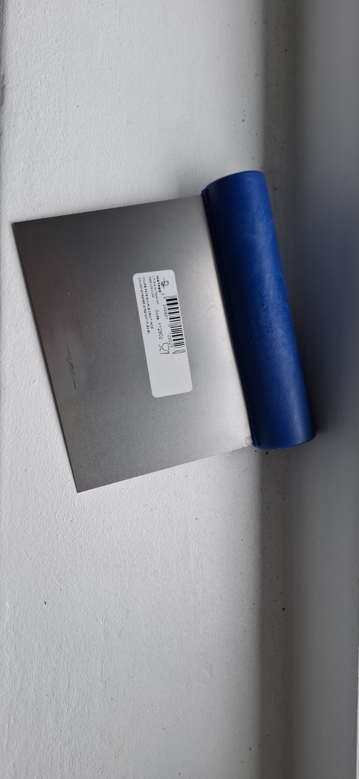 MATFER BRAND - FLEXIBLE DOUGH SCRAPER - BLUE COLOR HANDLE - 11 x 11 INCH