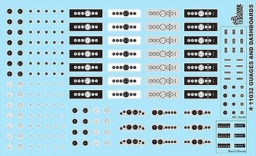 Gofer-Racing 1/24-1/25 Gauges & Dashboard - Plastic Model Vehicle Decal