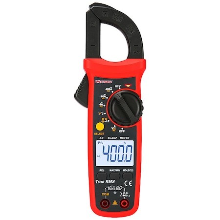 Westward 800Hc5 Digitalclampmeter, Trms, 400A, 600Vac