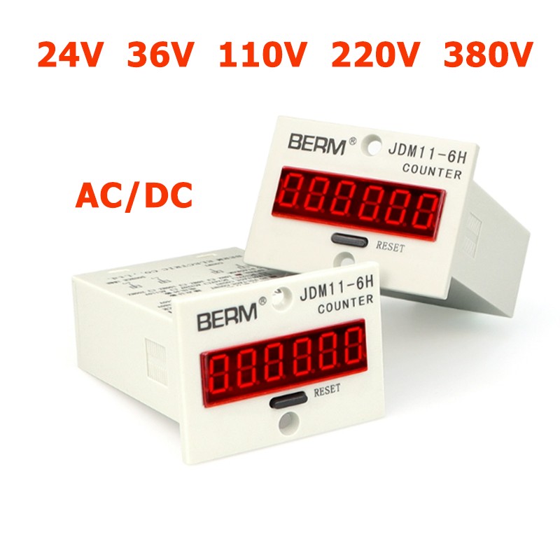 JDM11-6H 5H 6 Digits Display Electronic Counter Relay Control AC/DC 24V-380V