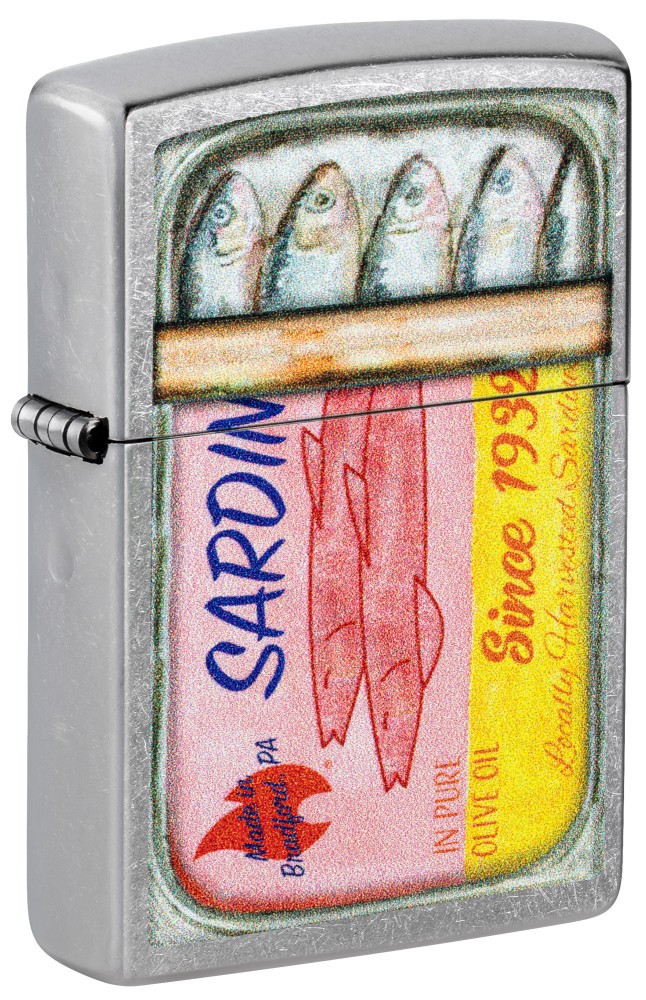 Zippo Sardines Design Street Chrome Windproof Pocket Lighter, 207-125539