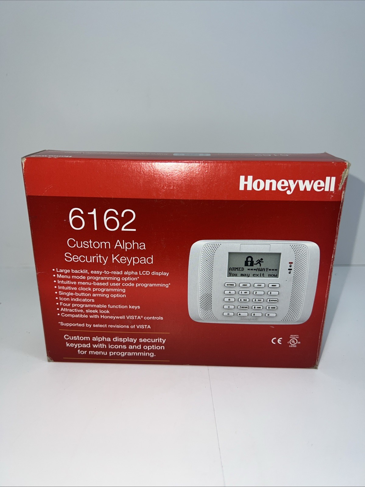 Honeywell 6162 Custom Alphanumeric White Programming LCD Keypad- New NIB BK03