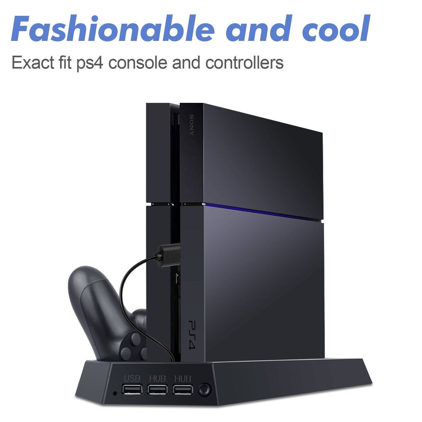 PS4 Cooling Station Vertical Stand 2 Controller Charging Dock For PlayStation 4