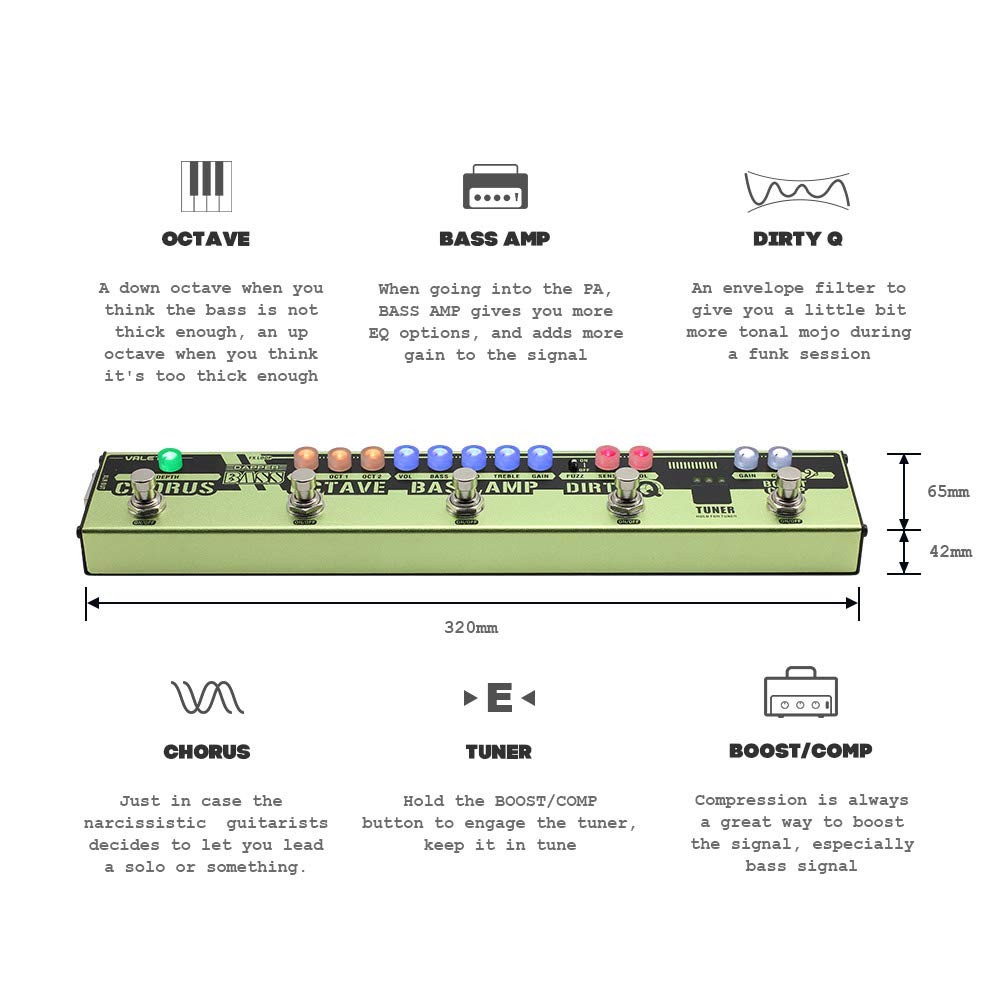 Dapper Bass DI Preamp Stage Session Gigging Gear Multi-Effects Pedal