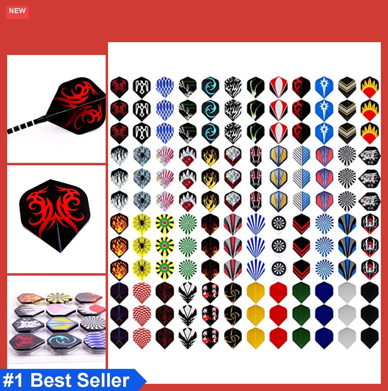 Dart Flights 144 Pack Standard Shape PET Laser Metallic Steel Tip Soft Tip