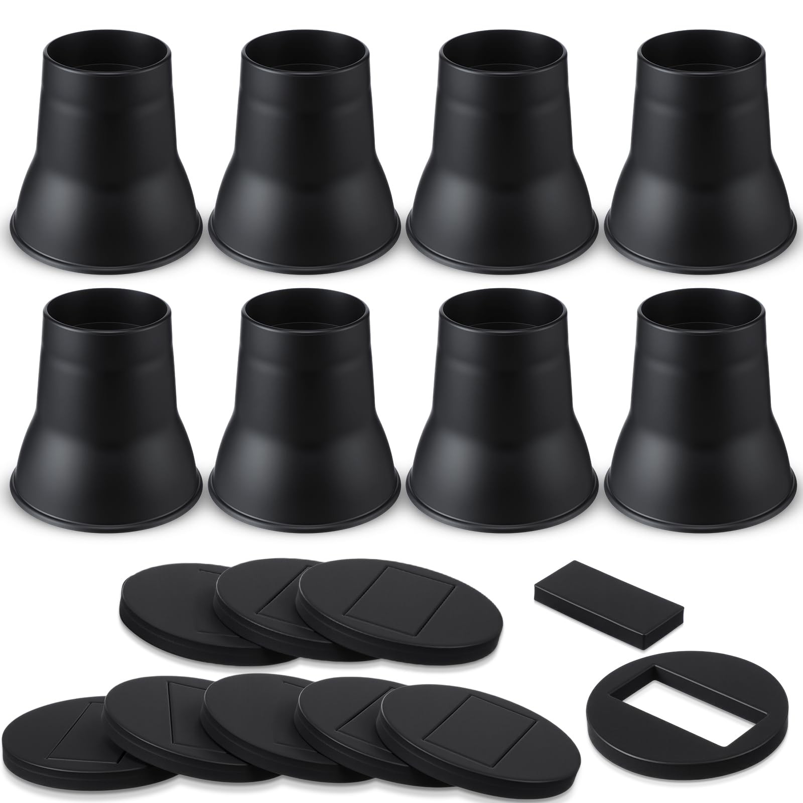 6 Inch Heavy Duty Bed Risers – Set of 8 Round Furniture Risers for Beds, Sofa...