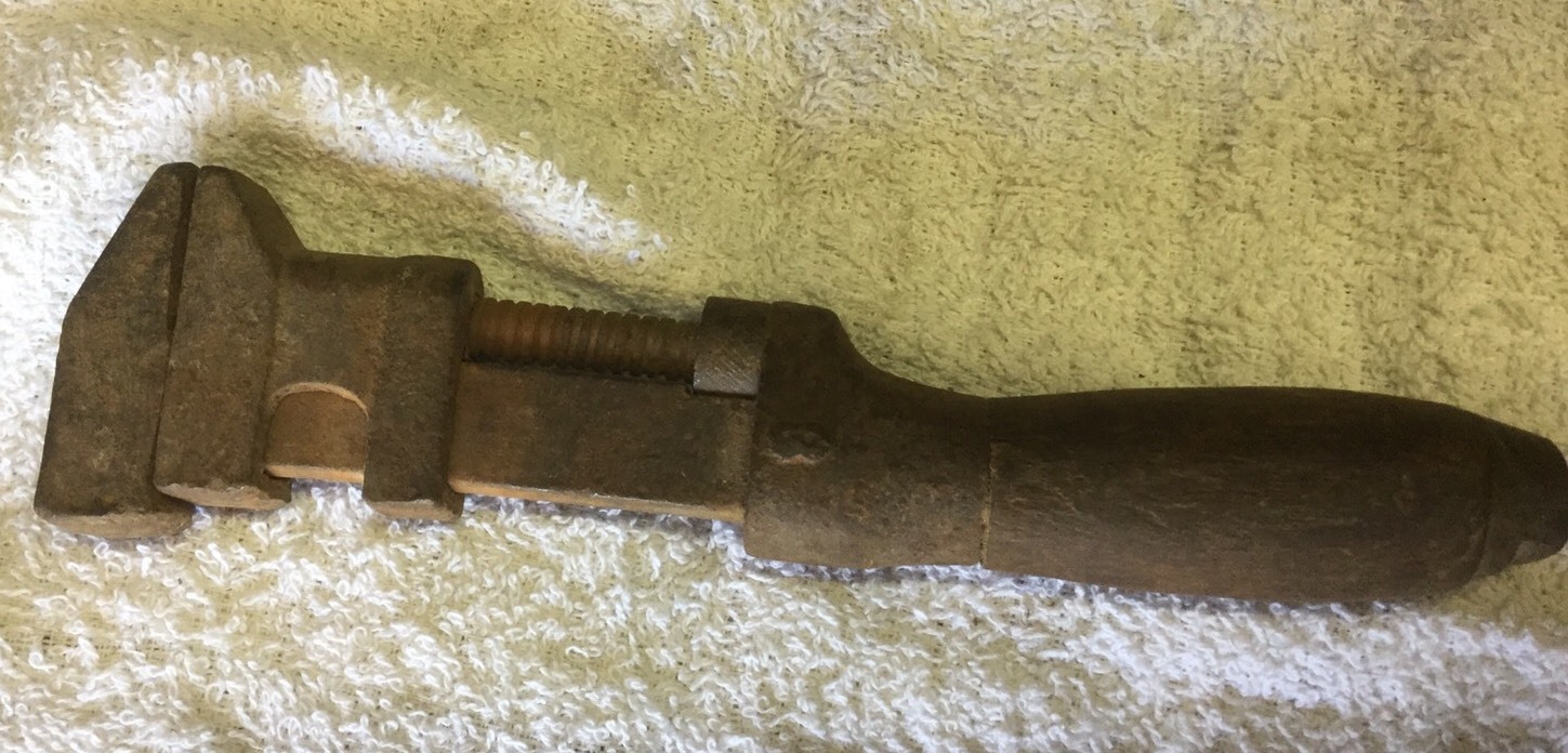 Vintage Monkey Wrench Wood Handle