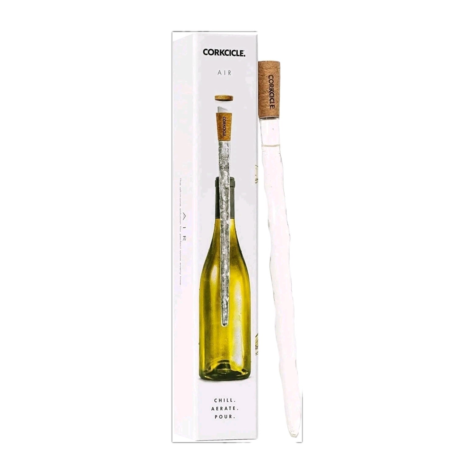 Corkcicle Air Wine Bottle Chiller NEW Barware Alcohol Aerate Reusable Champagne