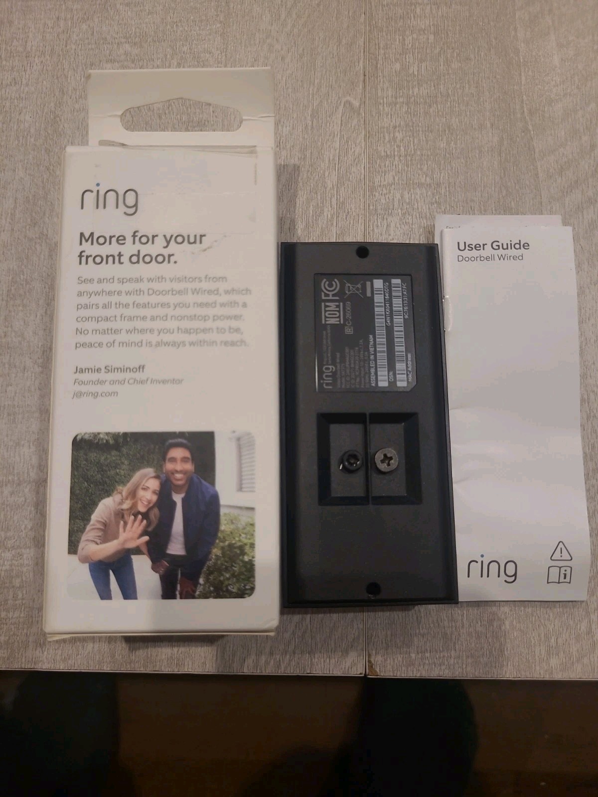 RING VIDEO WIRED DOORBELL CAMERA 2ND GENERATION BACKPLATE Never Installed W/BOX