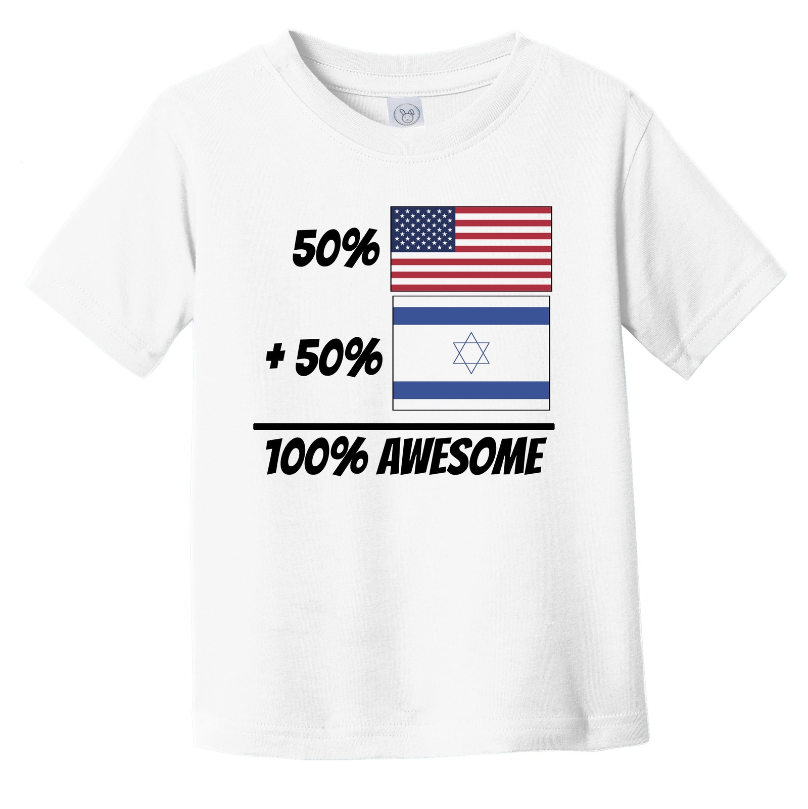 50% American + 50% Israeli = 100% Awesome Cute Israel Flag Toddler T-Shirt