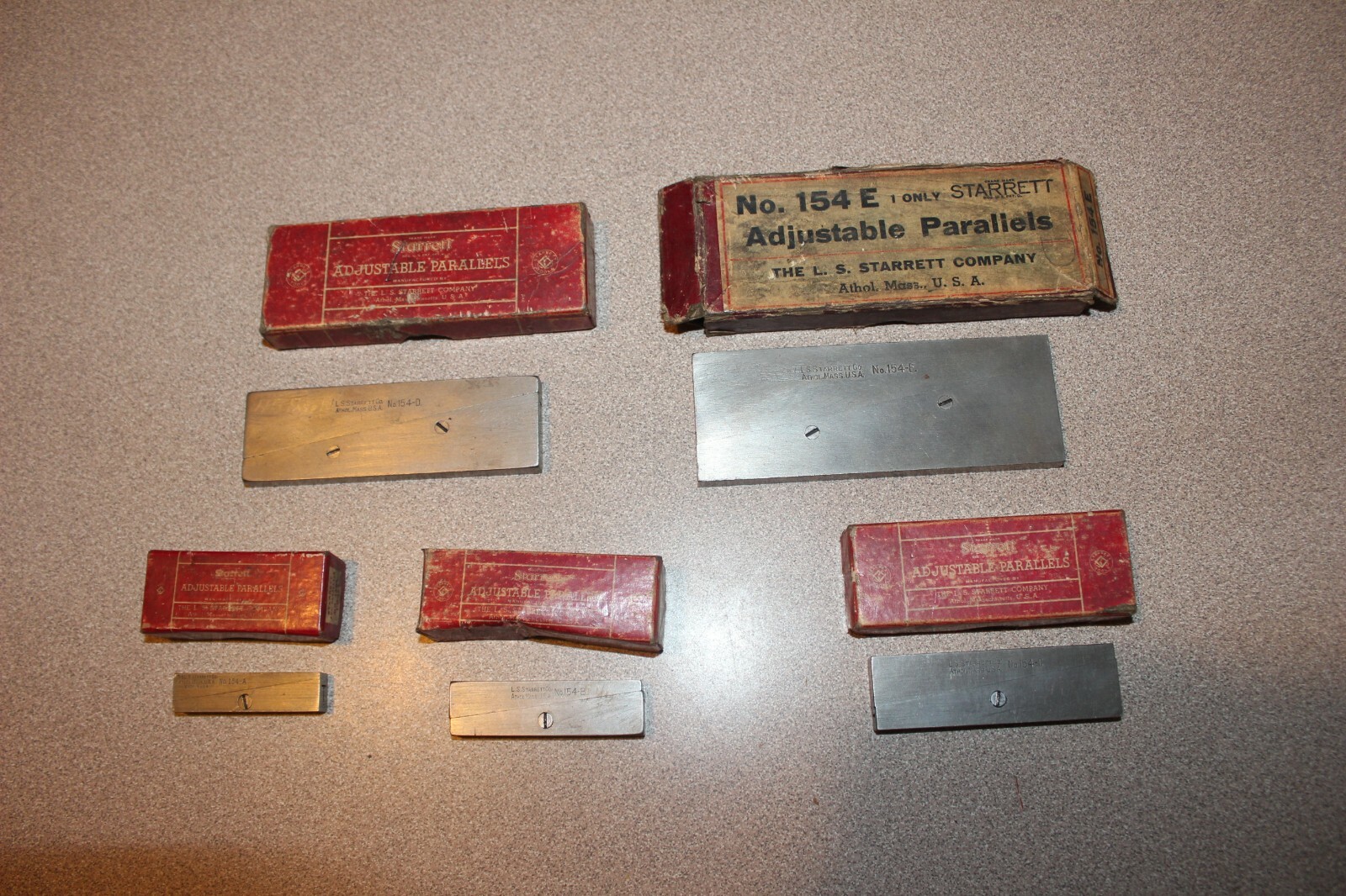 5-Piece L.S. STARRETT Machinist Adjustable Parallel Set 154A 154B 154C 154D 154E