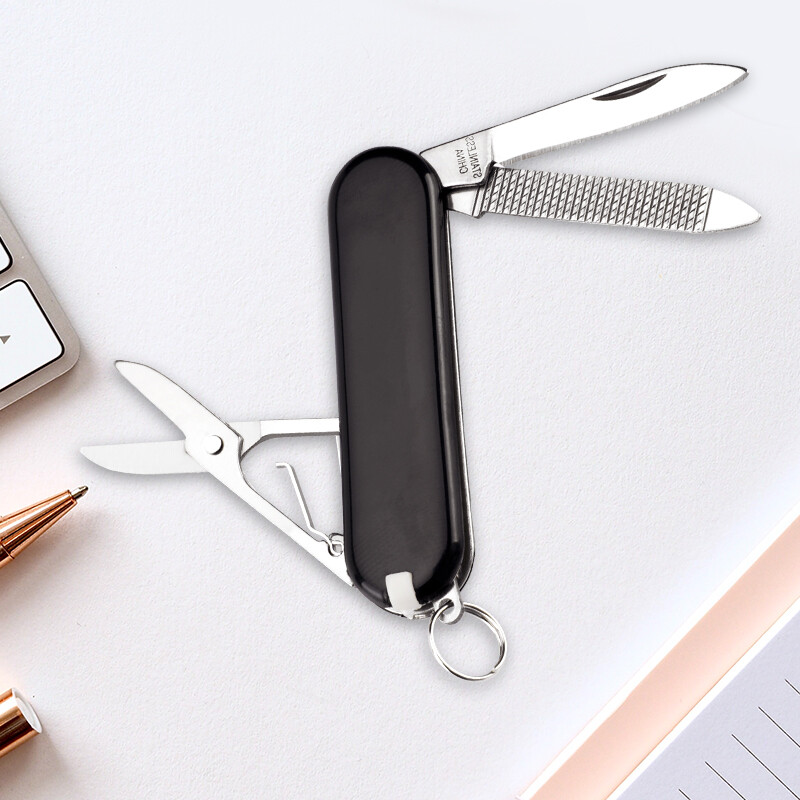 Multi-Function Army Knife - Black Mini Multi-Tool, Pocket Knife with Scissors