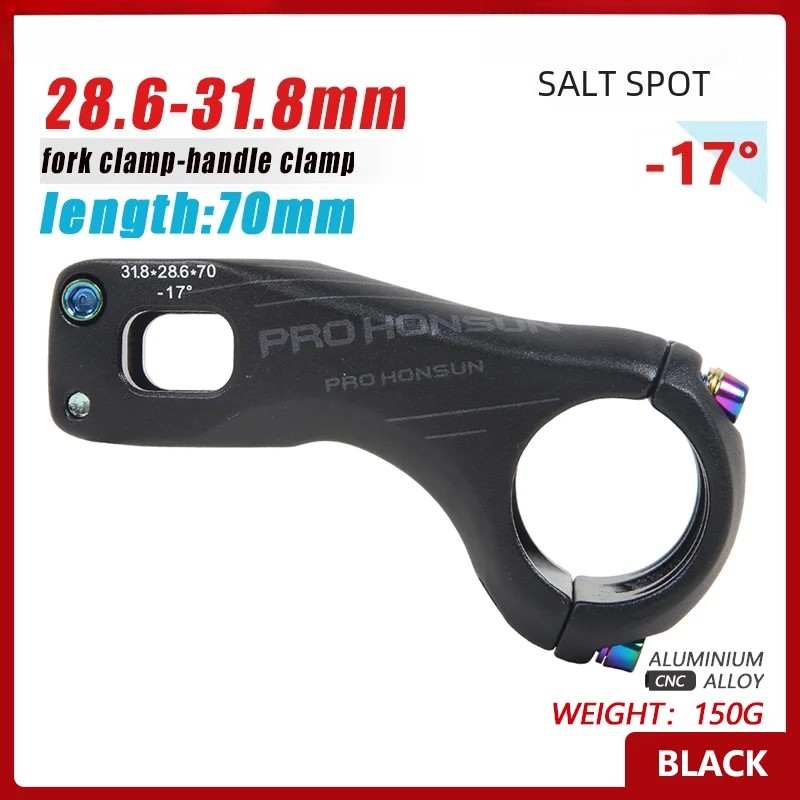 XC MTB AM Road/Mountain Bike Aluminum Alloy Handlebar Stem 17 Degree 31.8*28.6MM