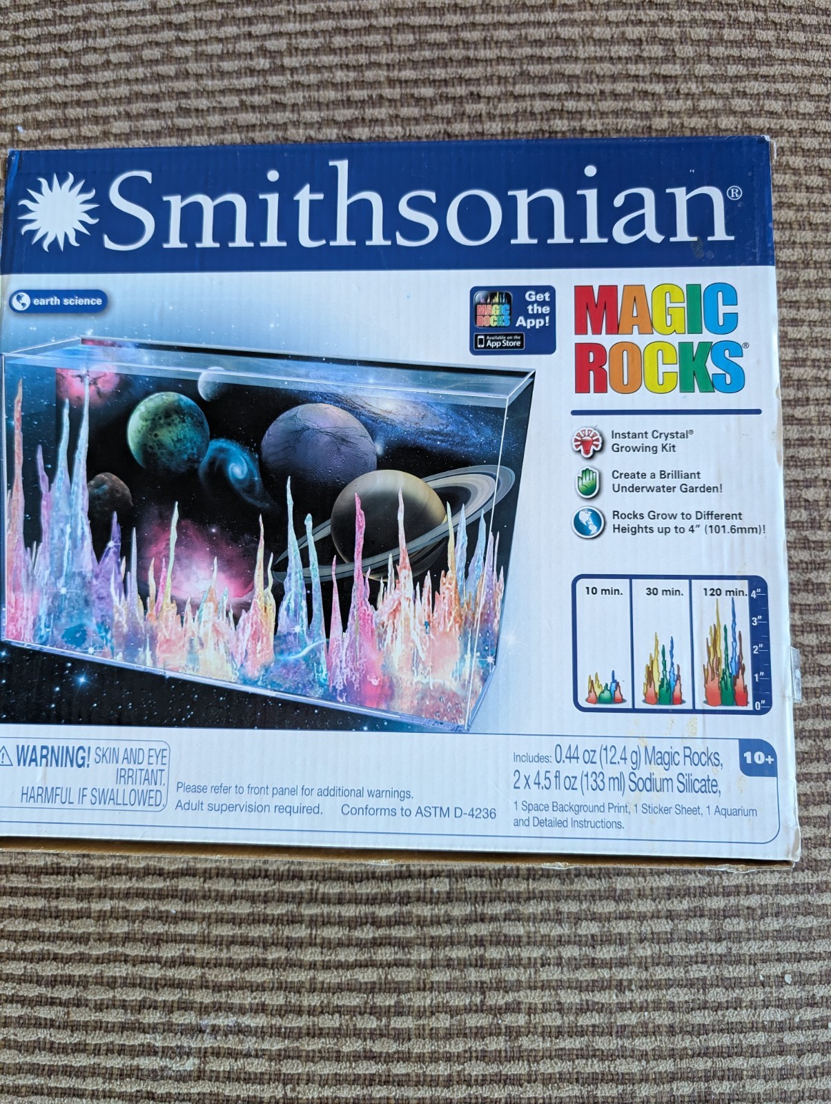 Smithsonian Magic Rocks Instant Crystal Growing Kit (Earth Science/Stem) NIB