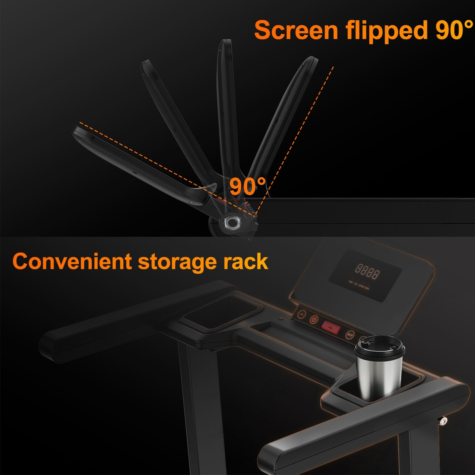 Folding Treadmill With Handles 2.5HP Foldable Treadmill 300 LBS Capacity DQMS